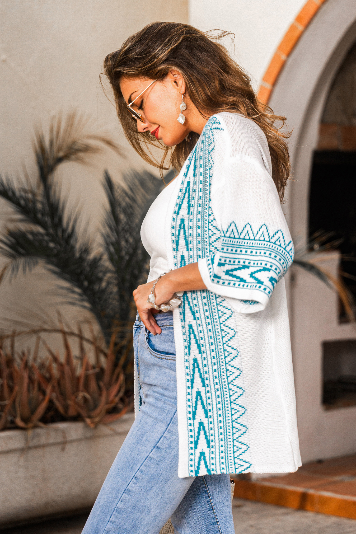 Cupshe Arctic Echo Geo Cardigan