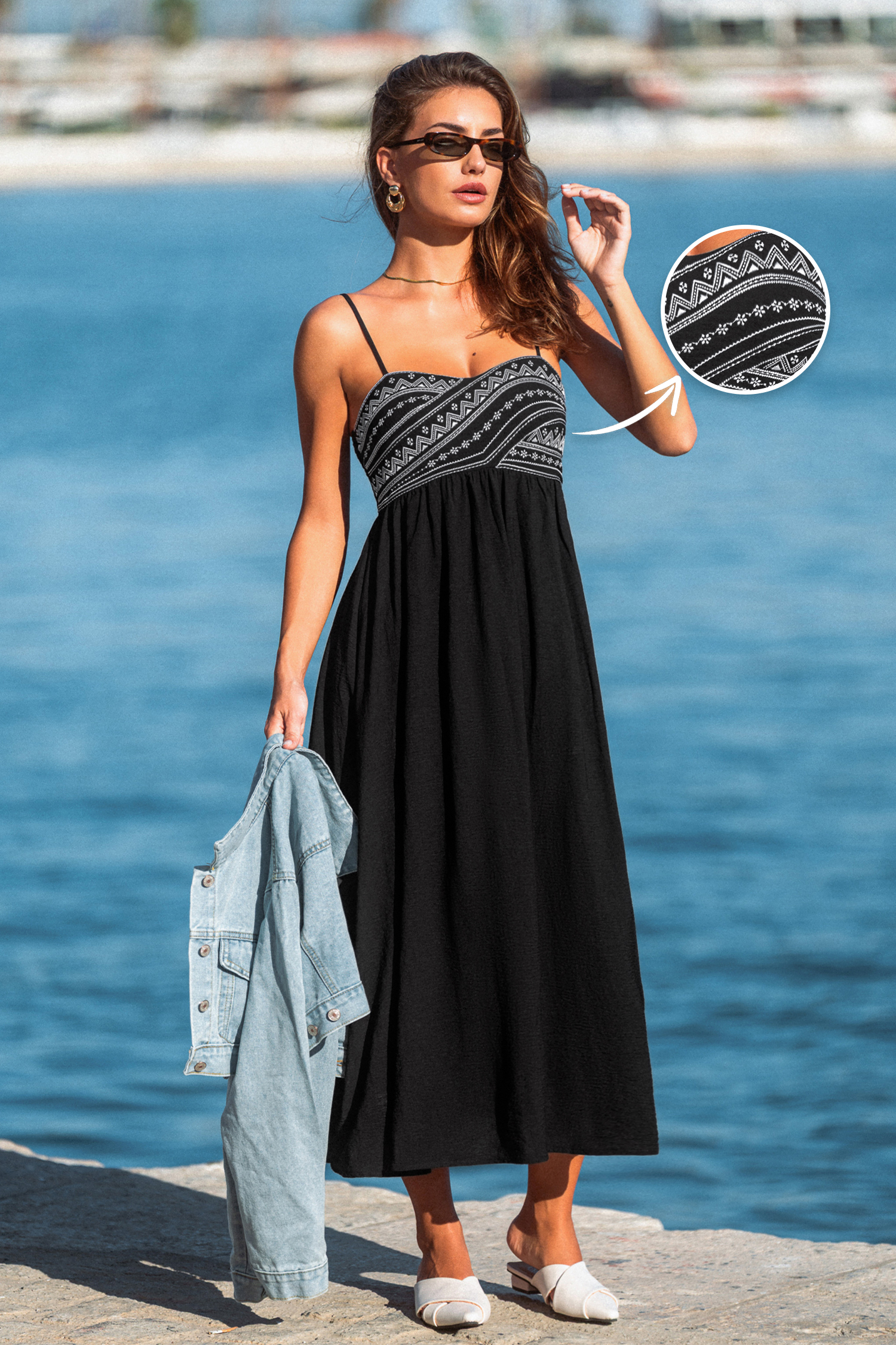 Abito lungo nero Peace of Mind