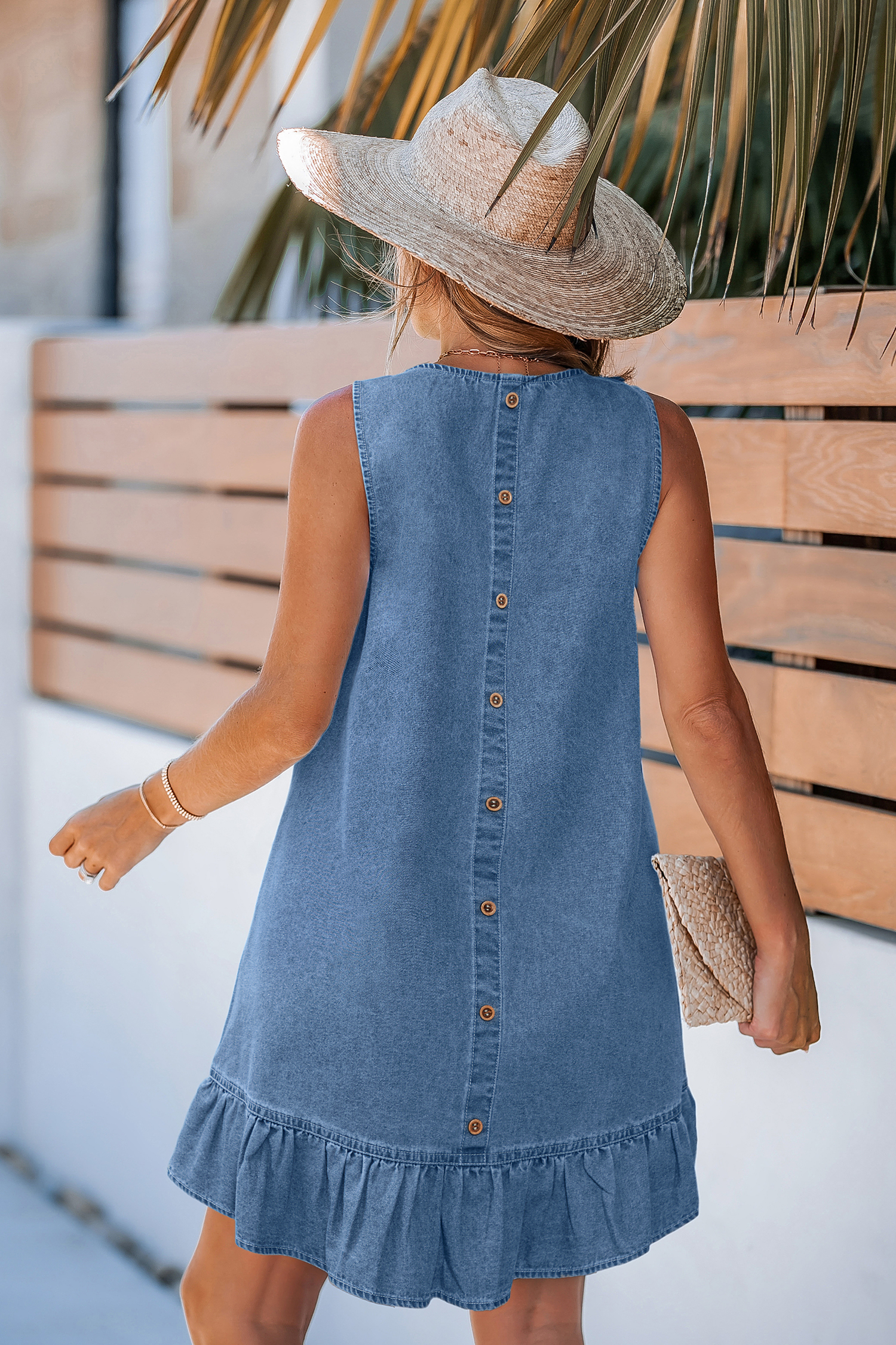 Cupshe Around Town Blue Mini Dress - Blue,S