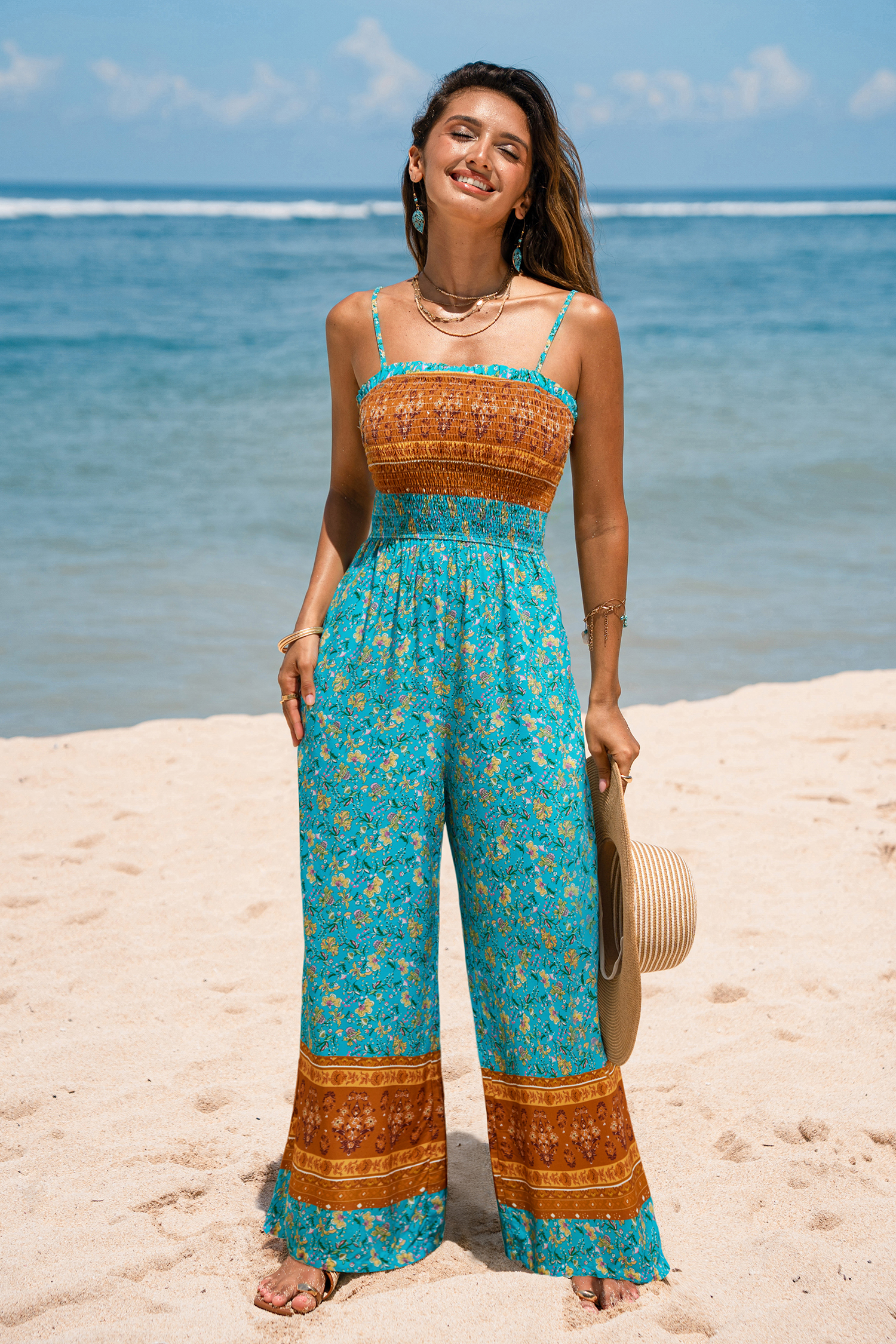 Sunset Oasis Floral Jumpsuit
