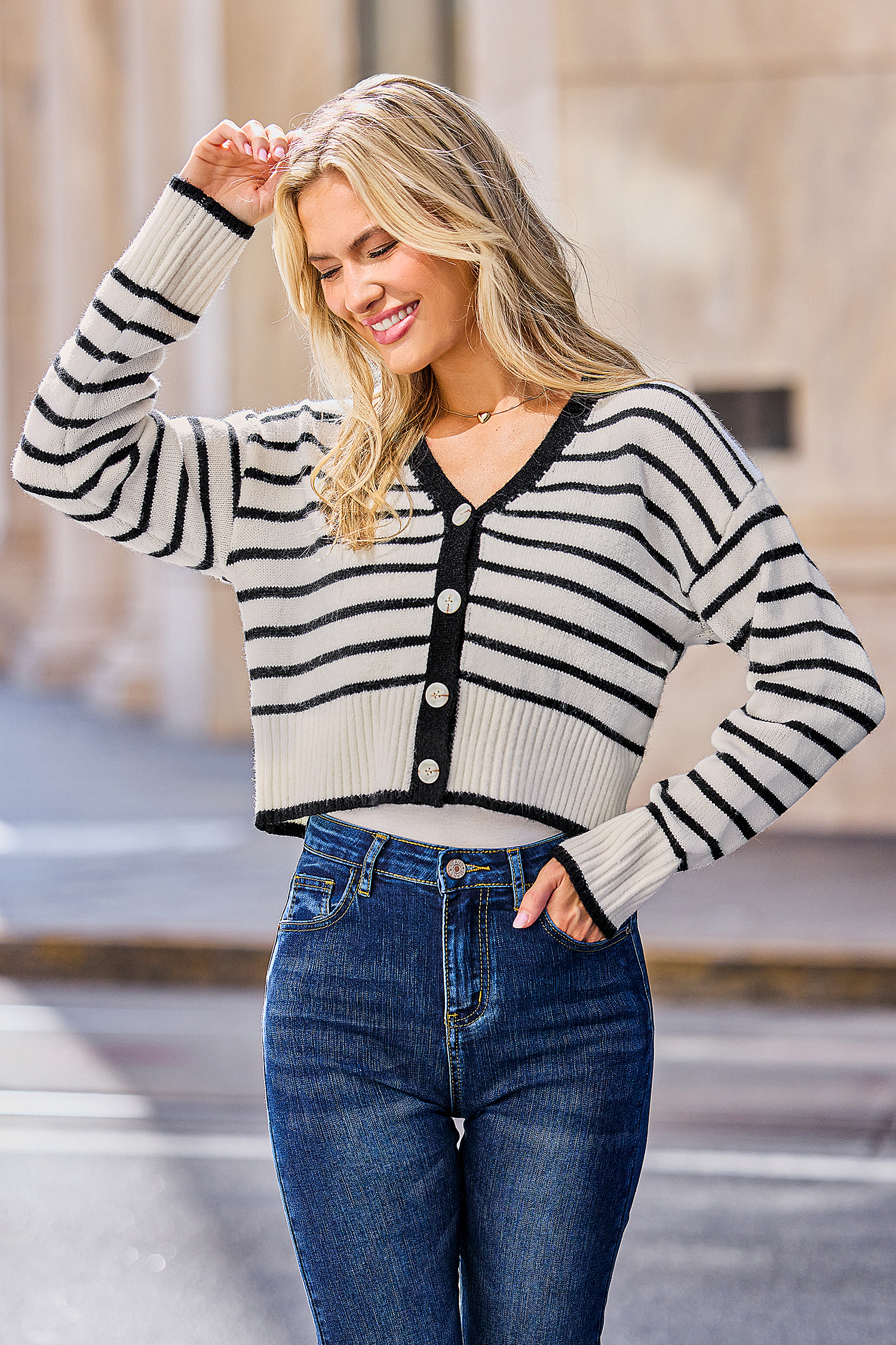 Cardigan a righe Major Mood