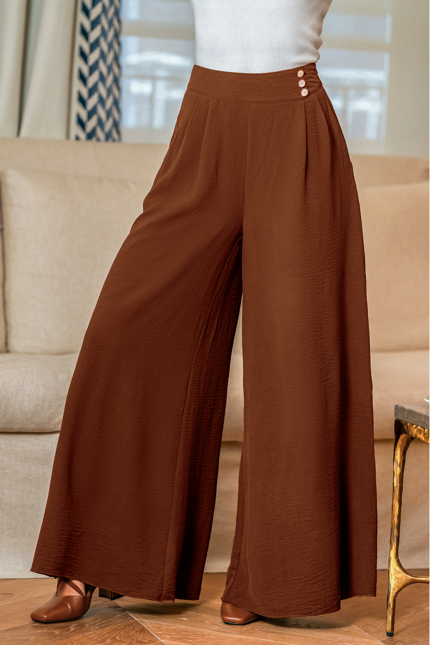 Corduroy High Waist Pants