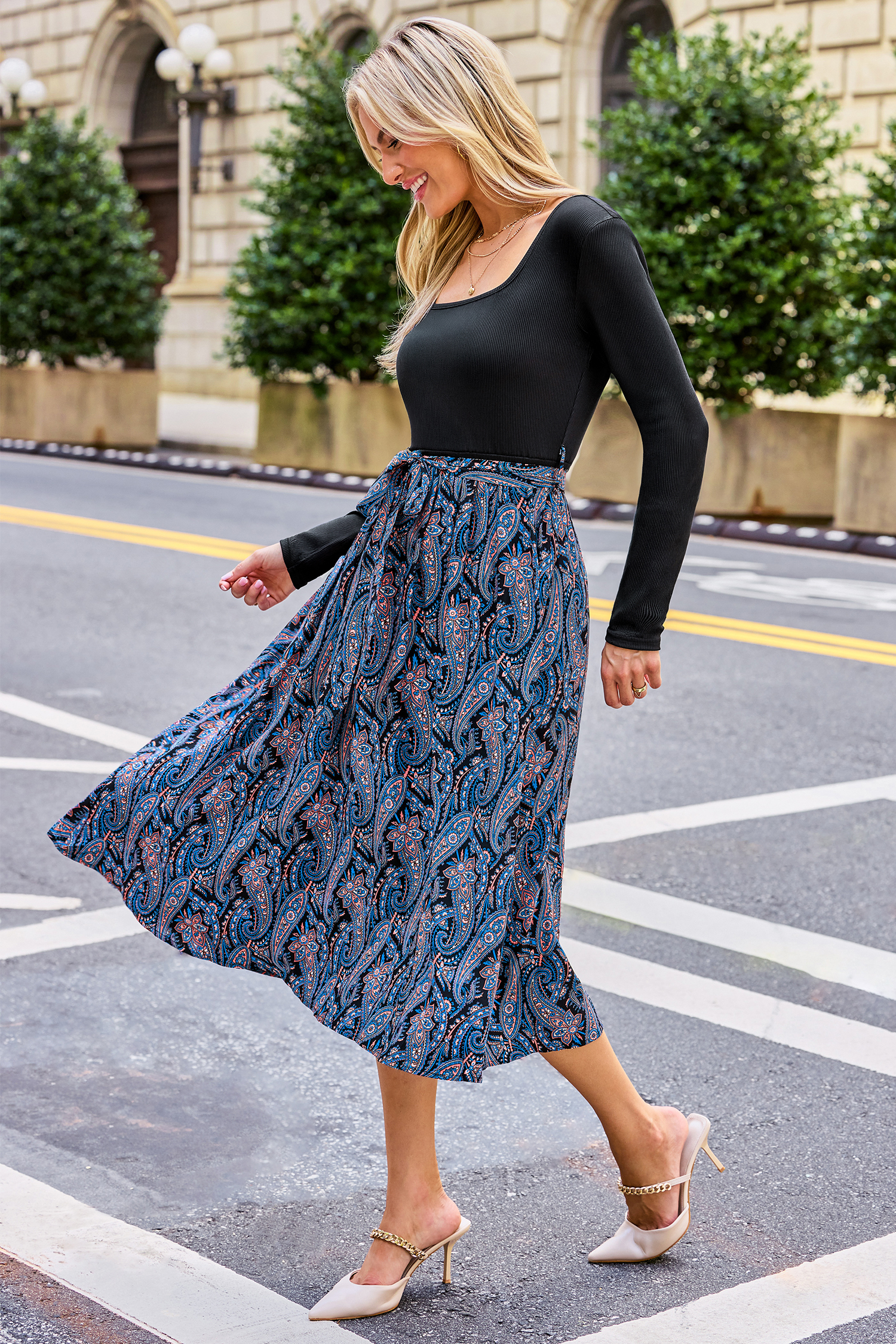 Cupshe Feeling Fancy Paisley Midi Dress In Black