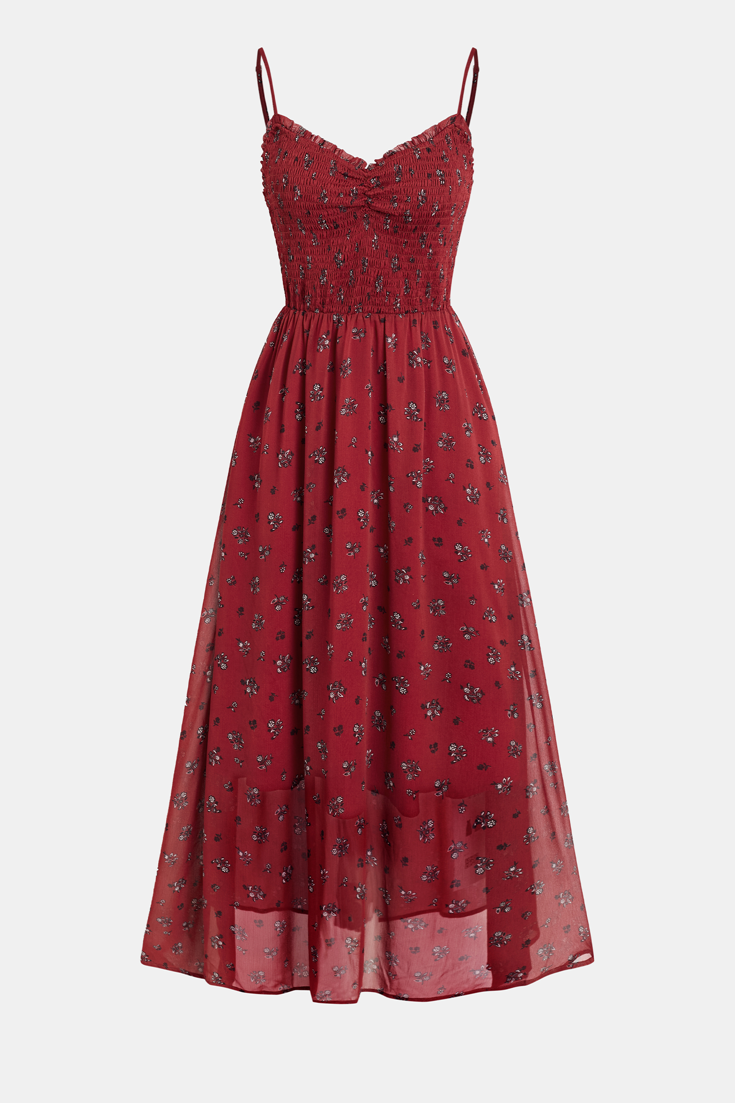 Cupshe X Renee & Elisha Herbert Cabernet Maxi Dress In Burgundy