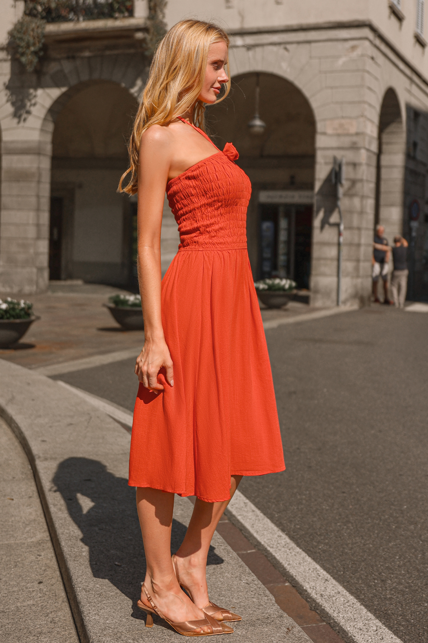 Cupshe Heart's Desire Orange Midi Dress In Orange