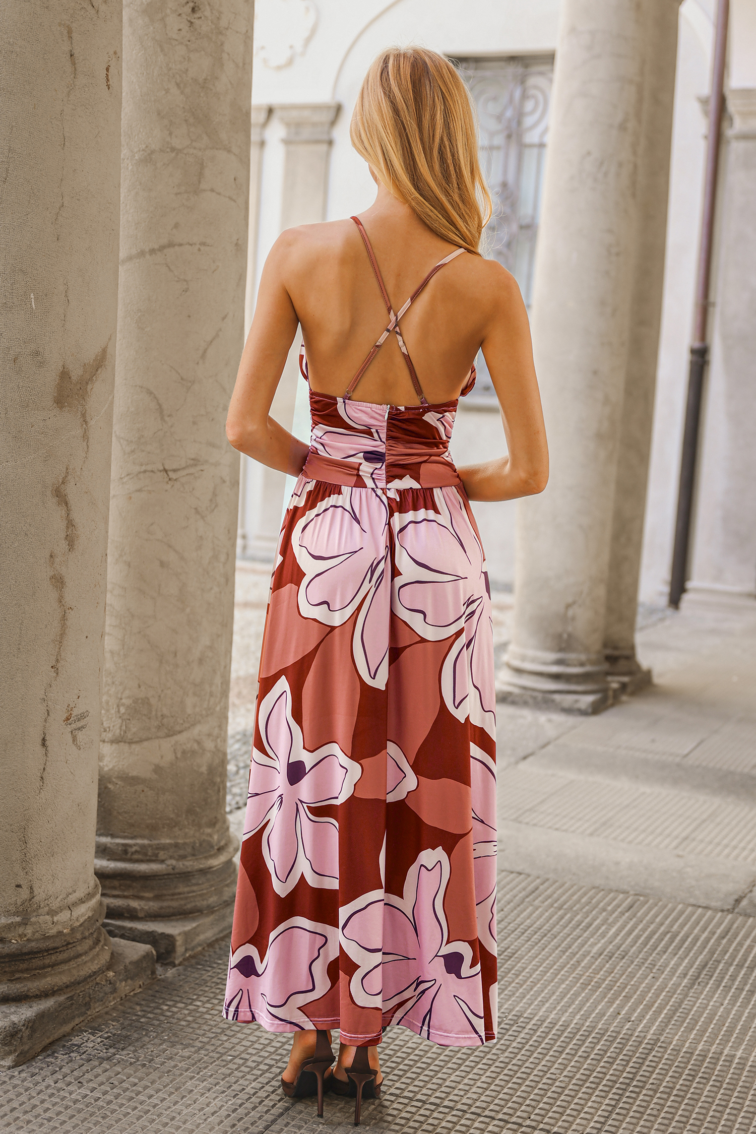 Cupshe X Renee & Elisha Herbert Slow Dance Maxi Dress In Red