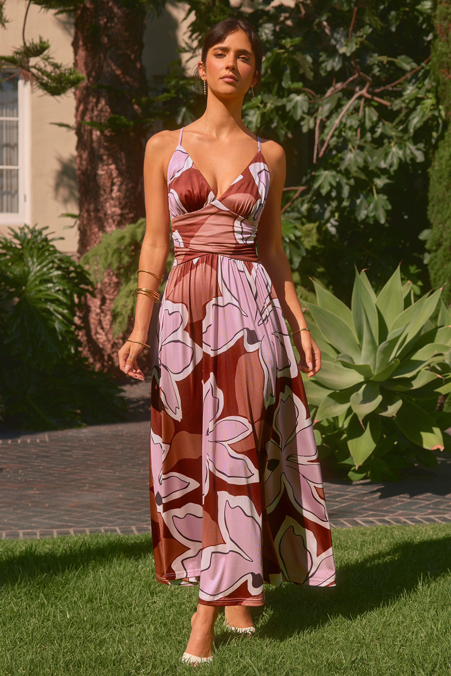 Cupshe X Renee & Elisha Herbert Slow Dance Maxi Dress In Red