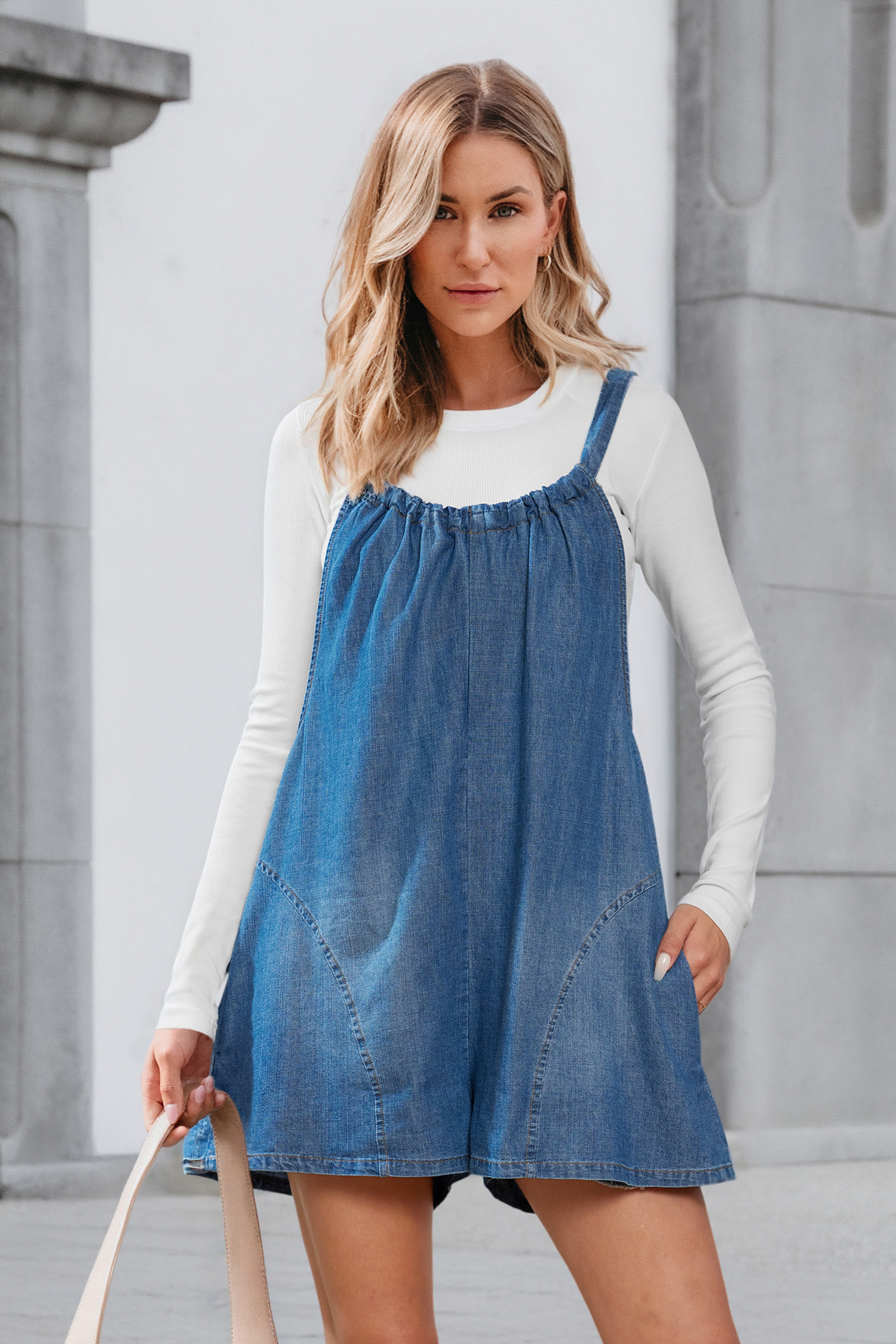 ranページ Crimson Sleeveless Surplice V-Neck Straight Leg Jumpsuit