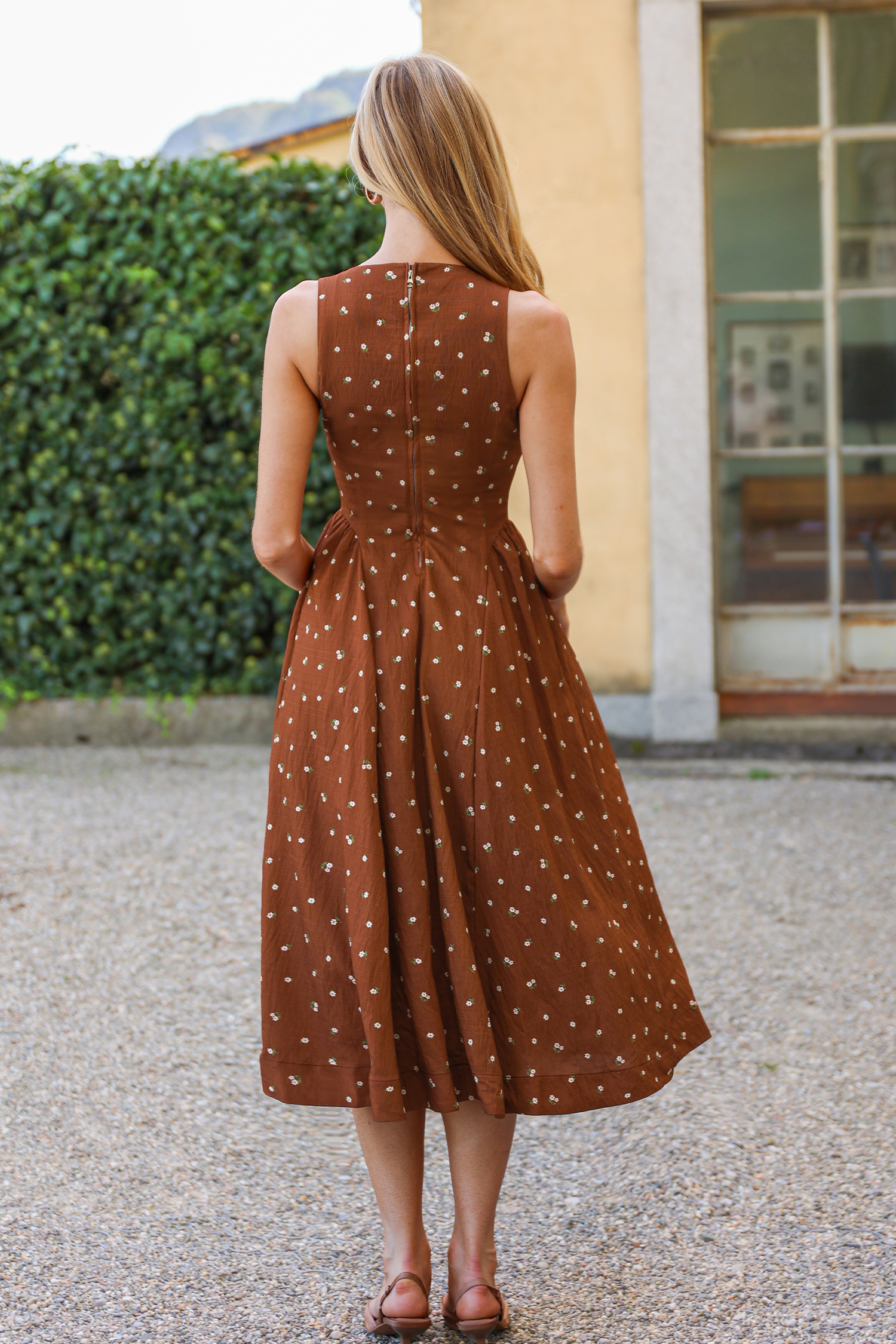 Cupshe Petal Verse Floral Midi Dress In Brown