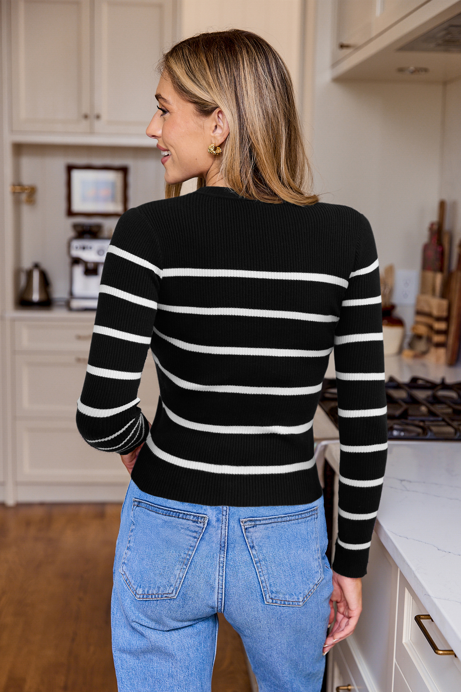 Cupshe Keep It Light Striped Sweater