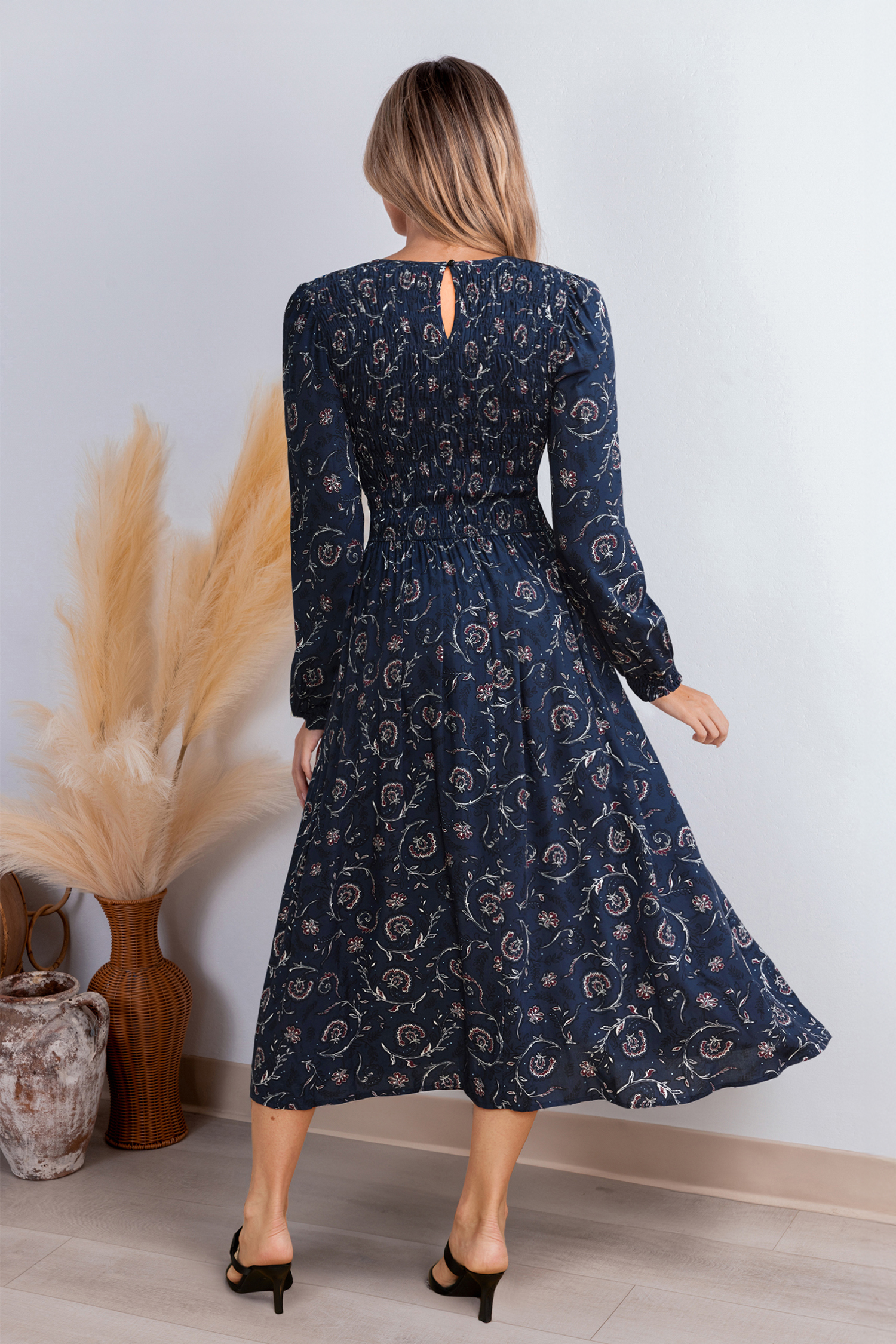 Cupshe Flutter Bloom Floral Maxi Dress In Blue