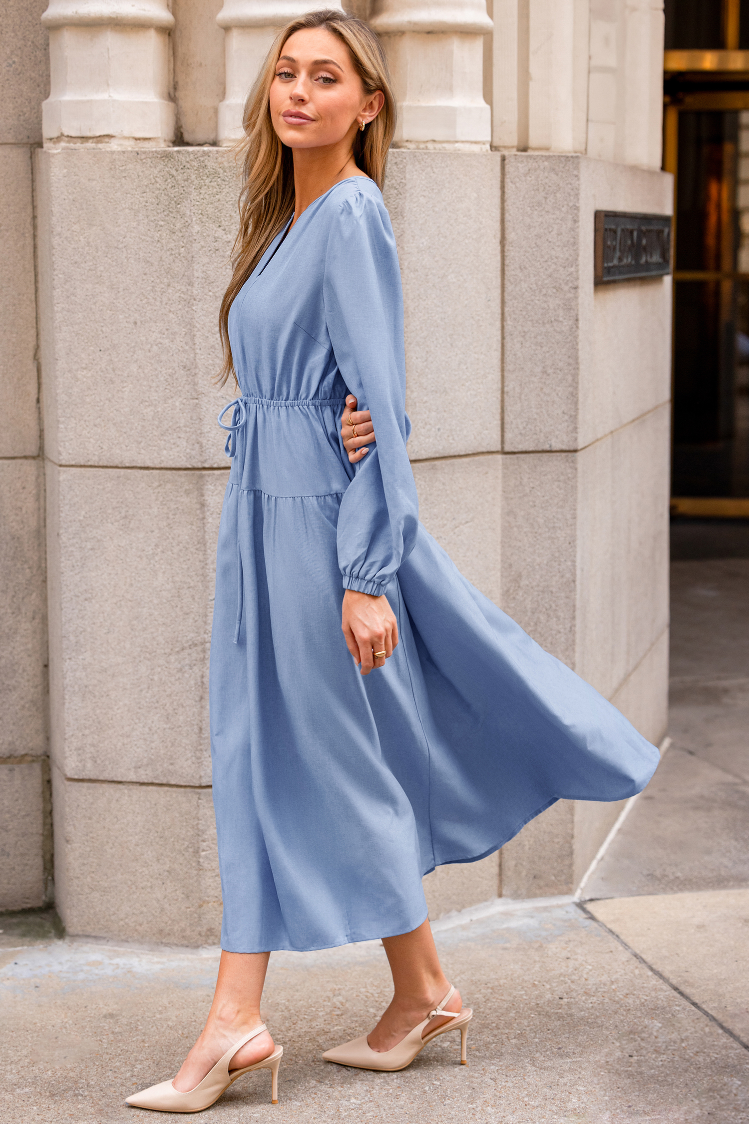 Cupshe On The Dot Blue Maxi Dress In Blue