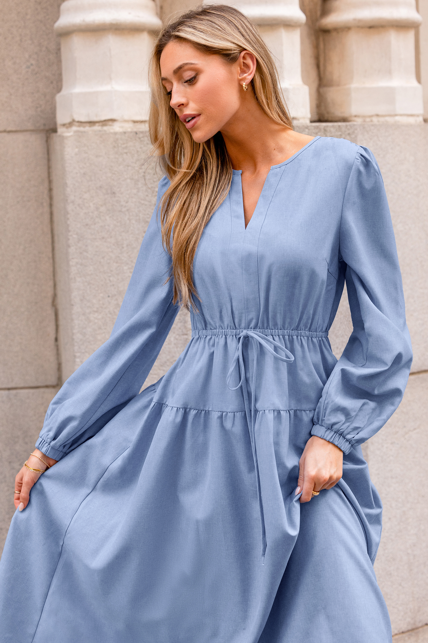 Cupshe On The Dot Blue Maxi Dress In Blue