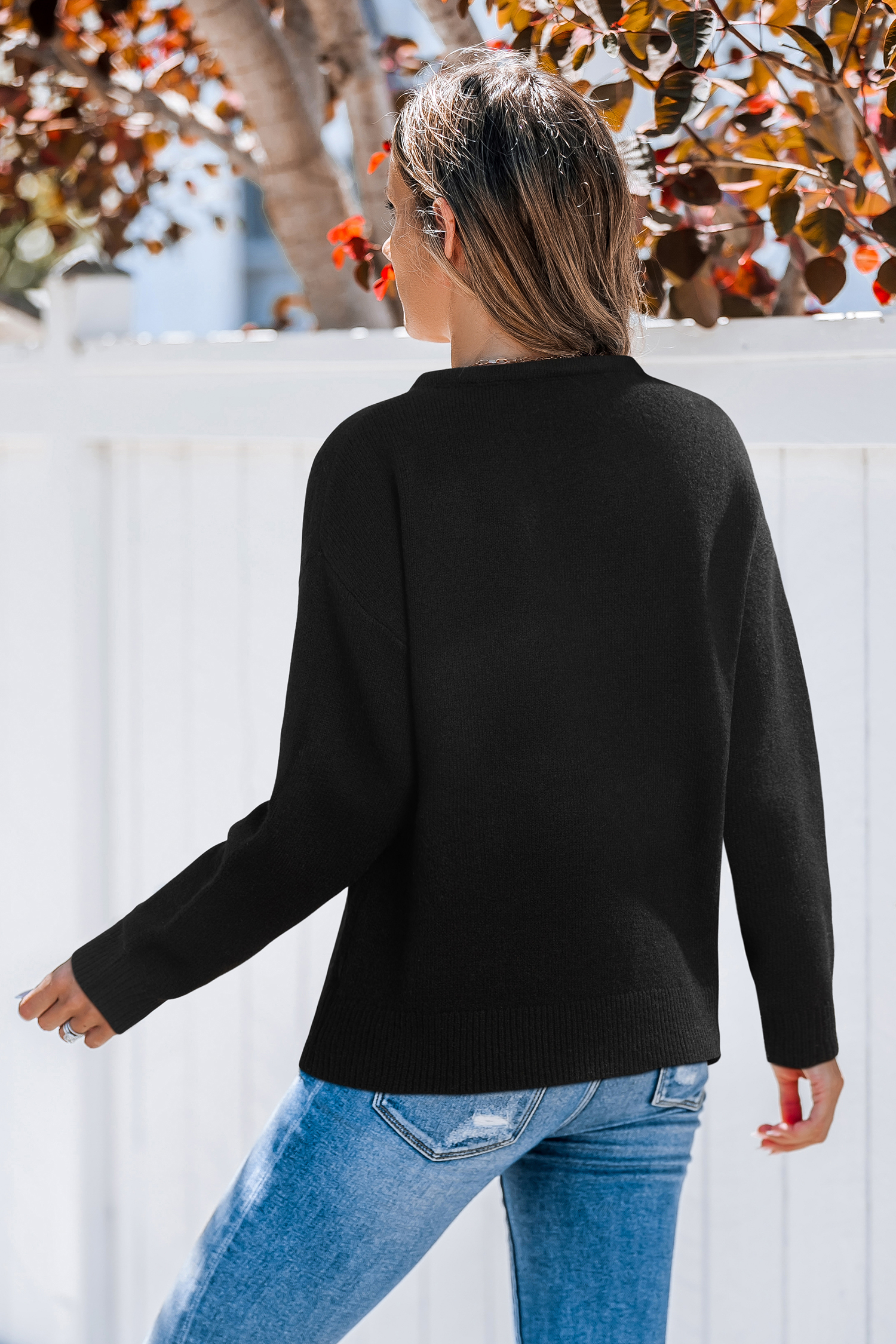 Cupshe Good Mood Black Sweater In Black