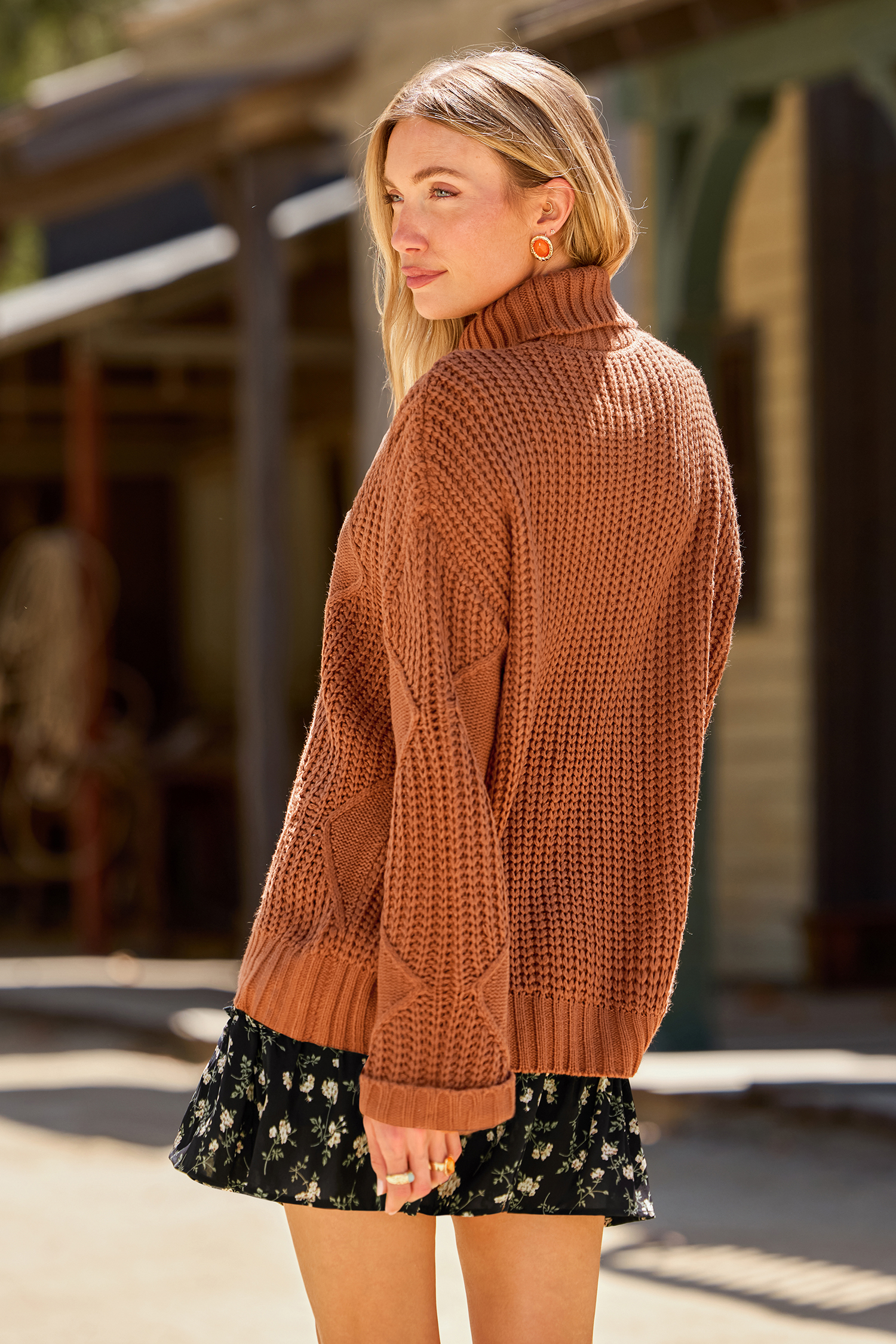 Cupshe Apple Harvest Brown Sweater