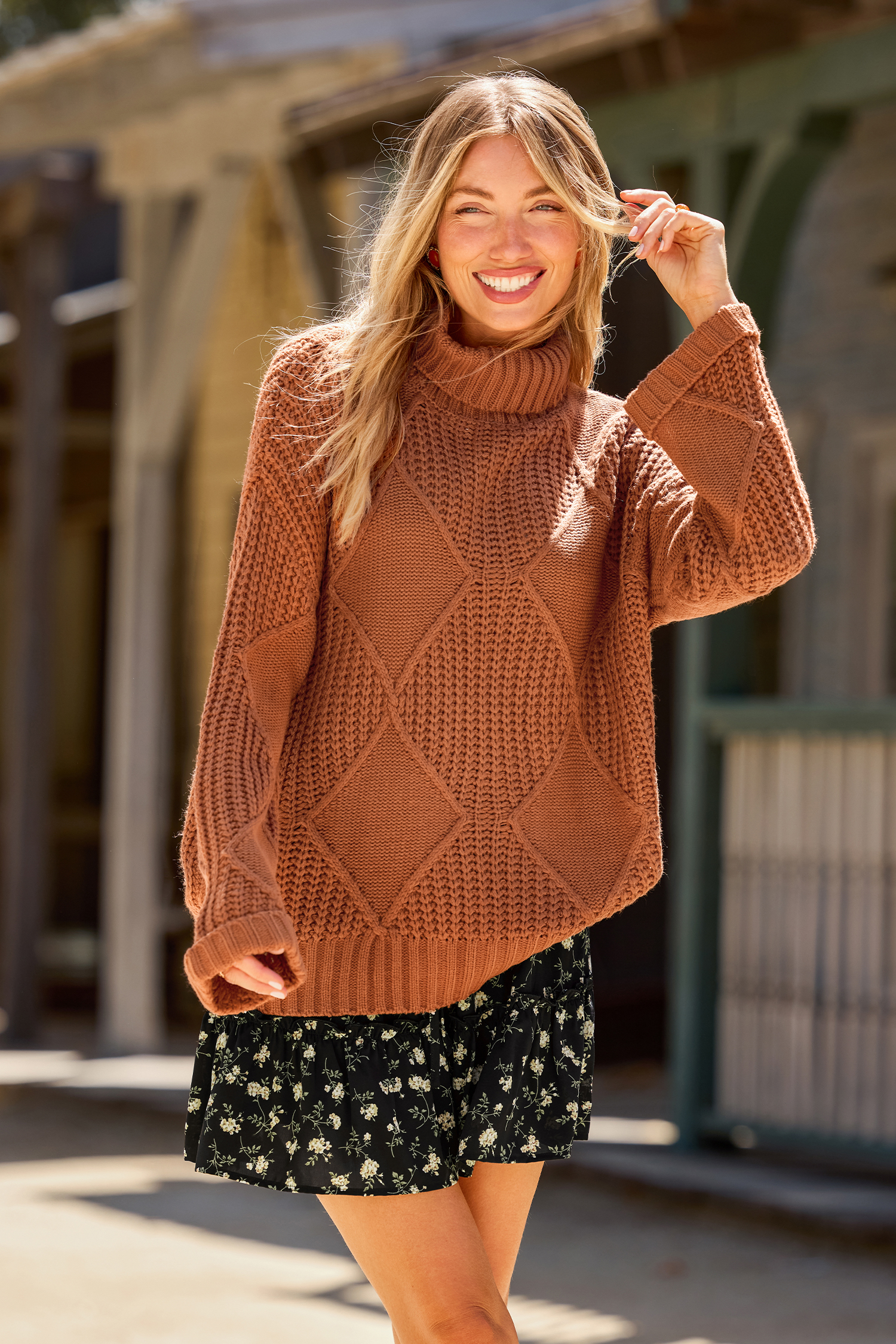 Cupshe Apple Harvest Brown Sweater