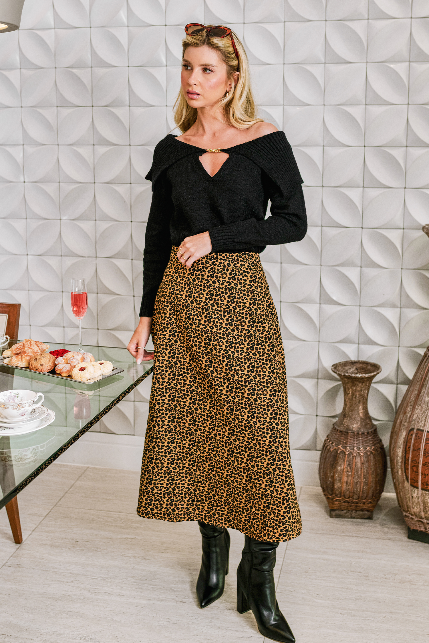Cupshe Rebel Rules Animal Print Midi Skirt