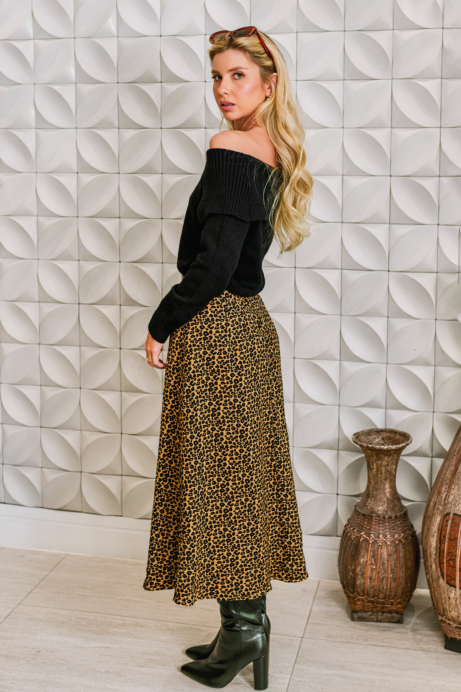 Cupshe Rebel Rules Animal Print Midi Skirt