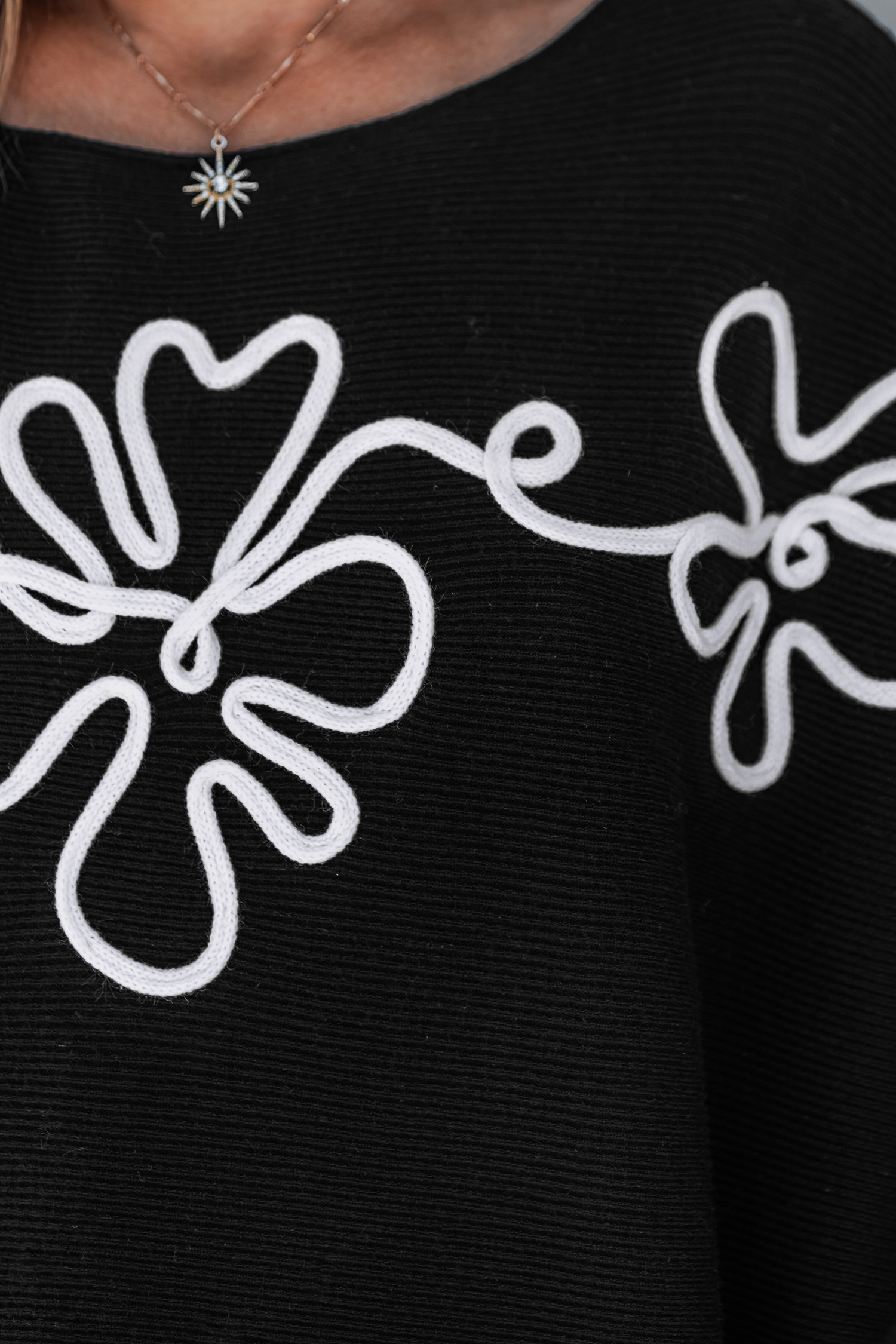 Cupshe Abstract Design Black Sweater In Black