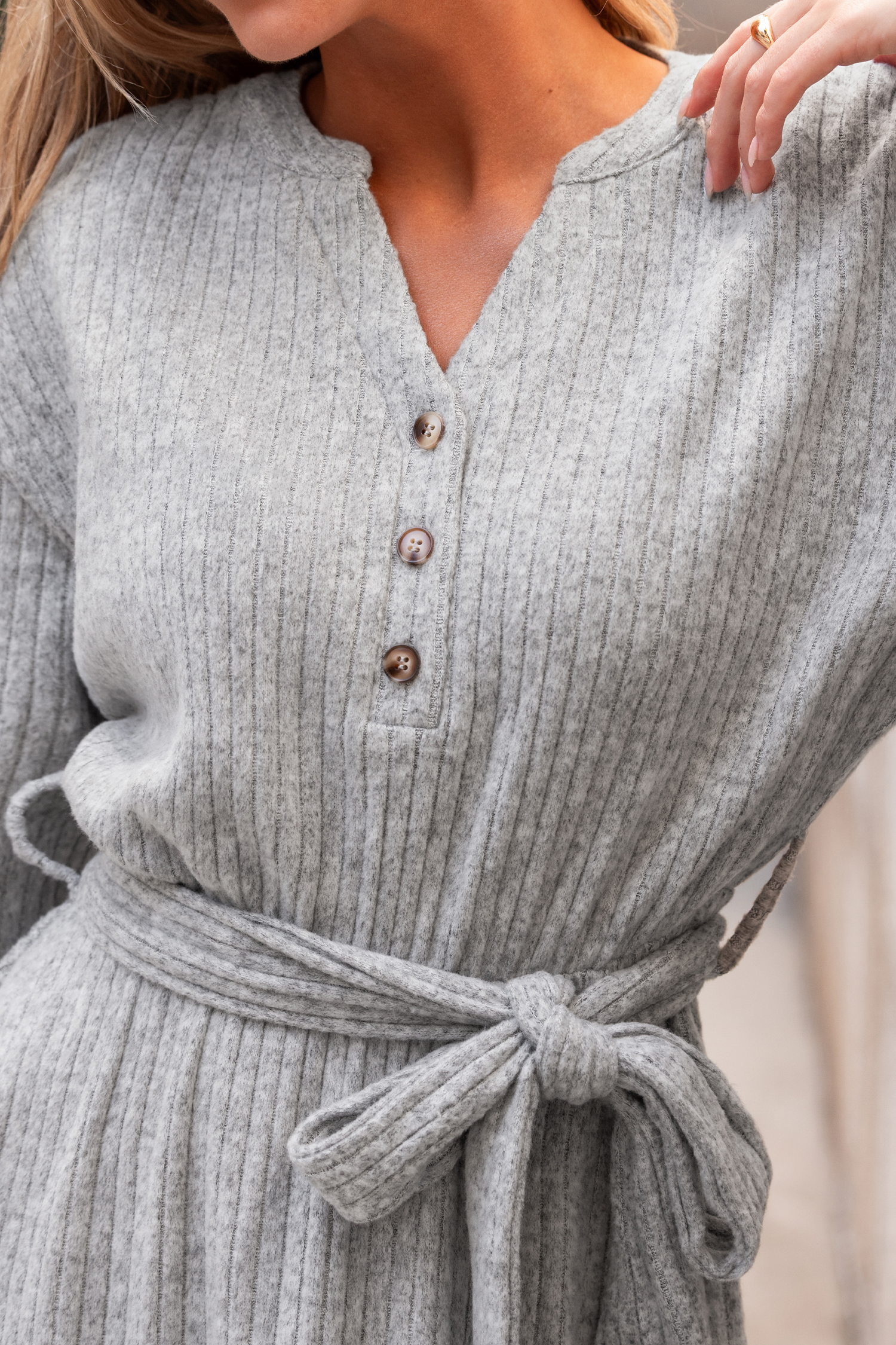 Vestido mini gris All in Good Time