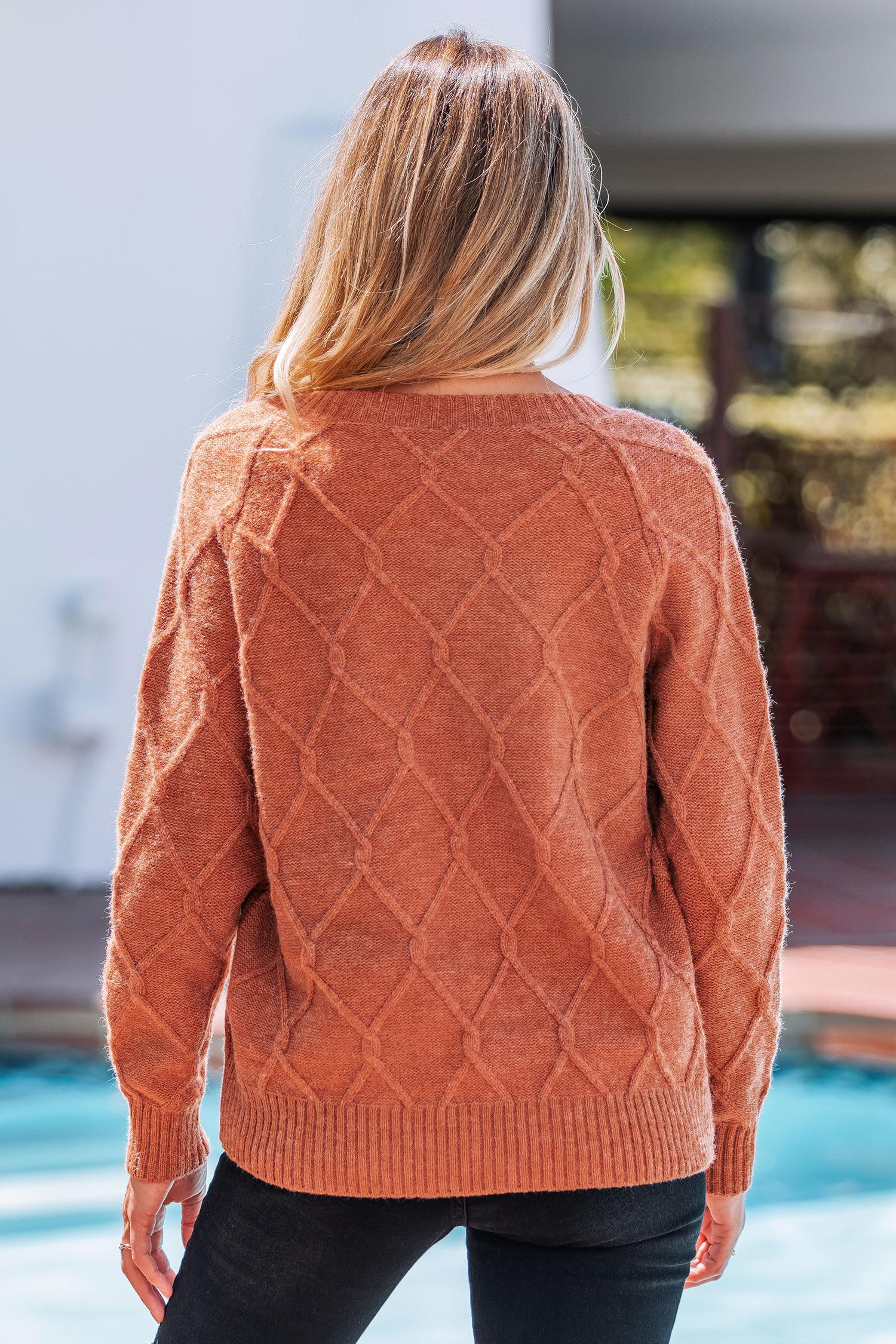 Cupshe Warm Sunset Orange Sweater