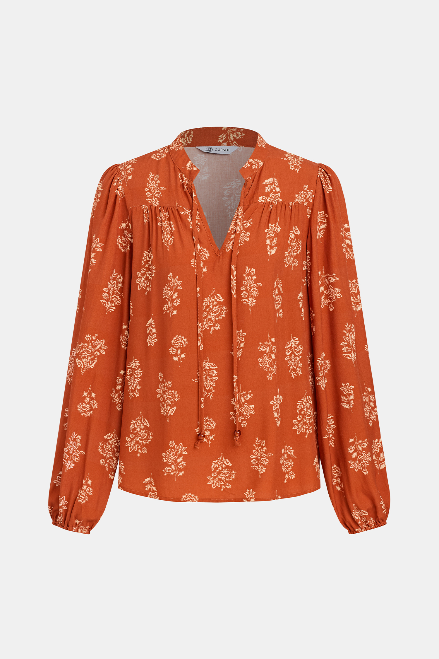 Boho Verziertes Lange Ärmel Top