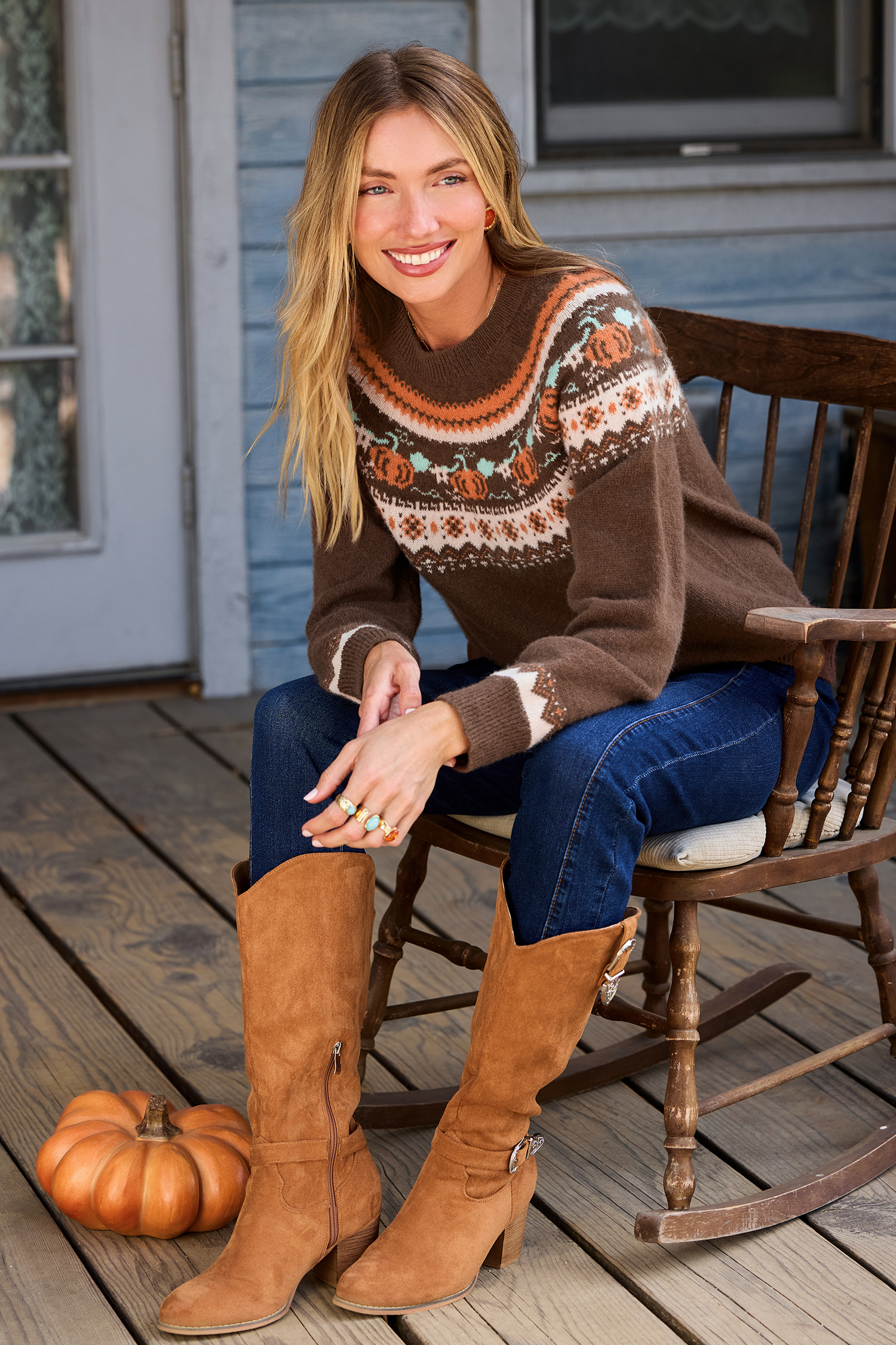Cupshe Golden Harvest Brown Sweater