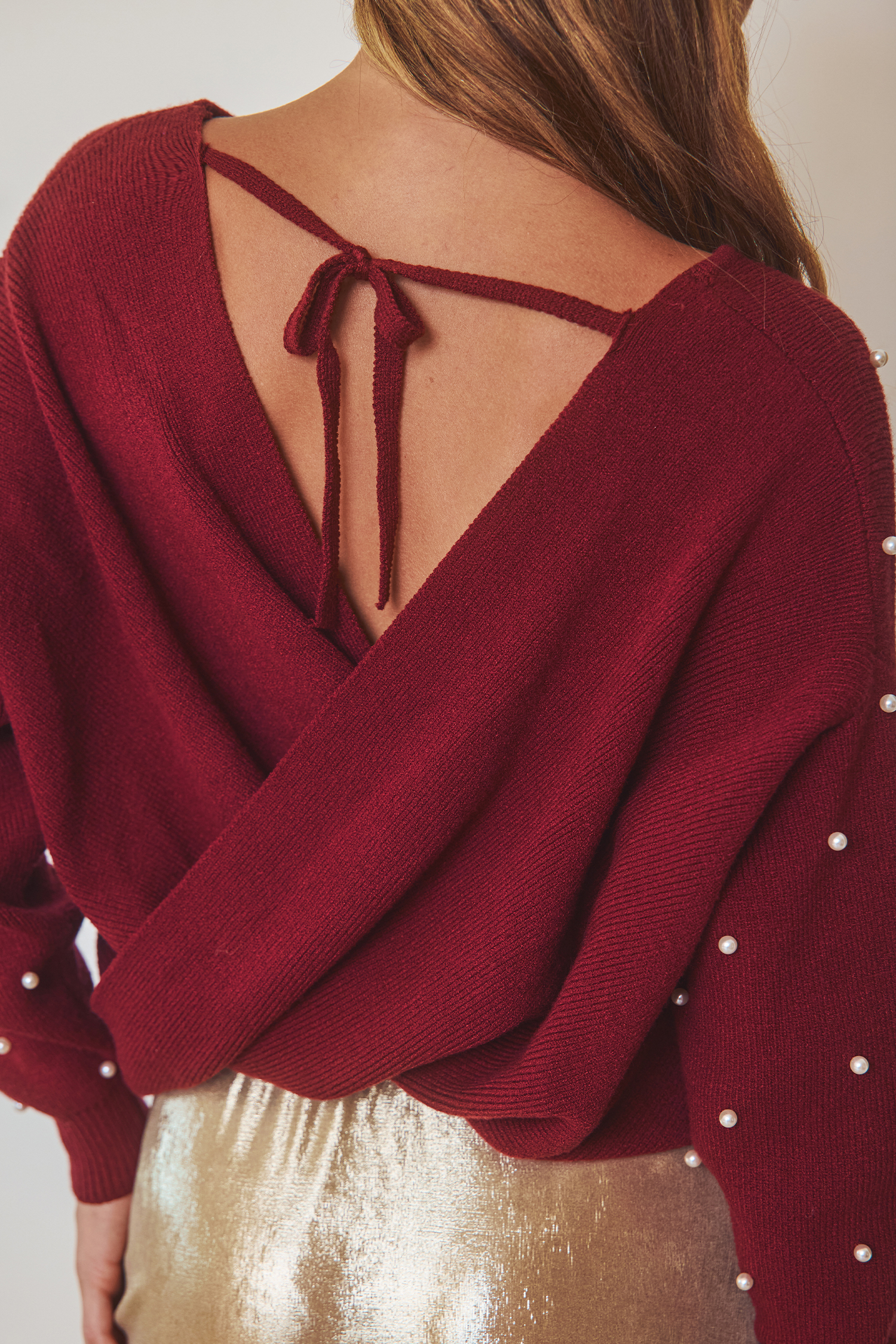 Cupshe Luxe Touch Red Sweater In Burgundy