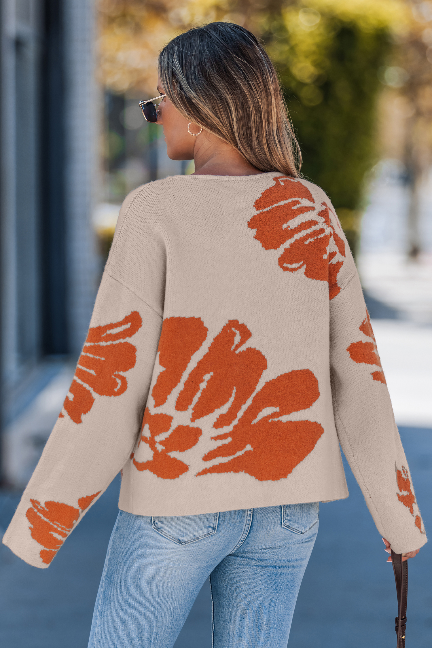 Cupshe Brunch Ready Floral Sweater In Neutral