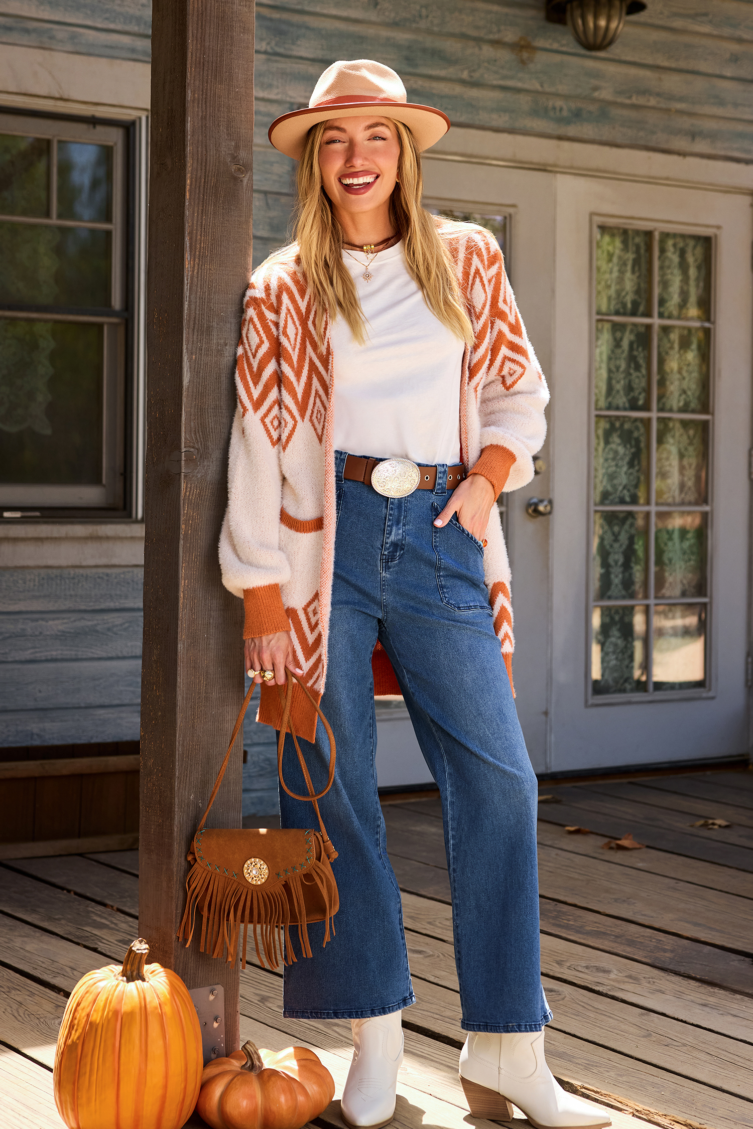 Mulled Cider Geo Cardigan