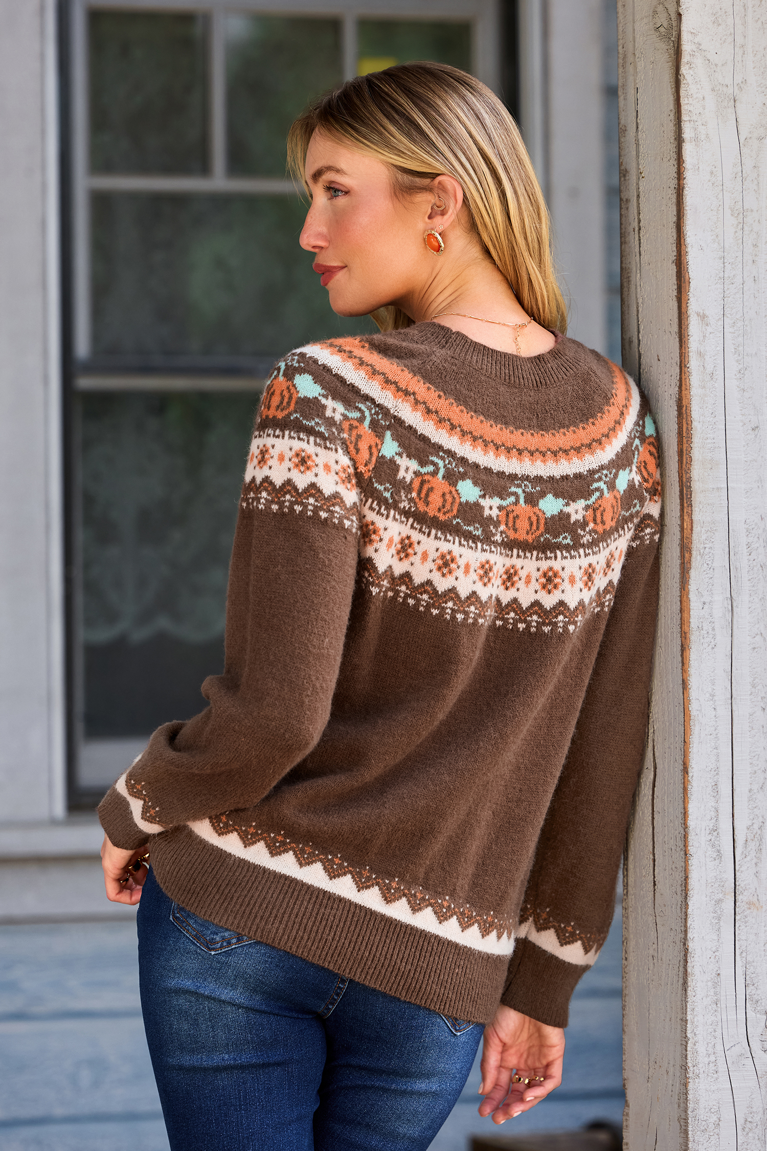 Cupshe Golden Harvest Brown Sweater