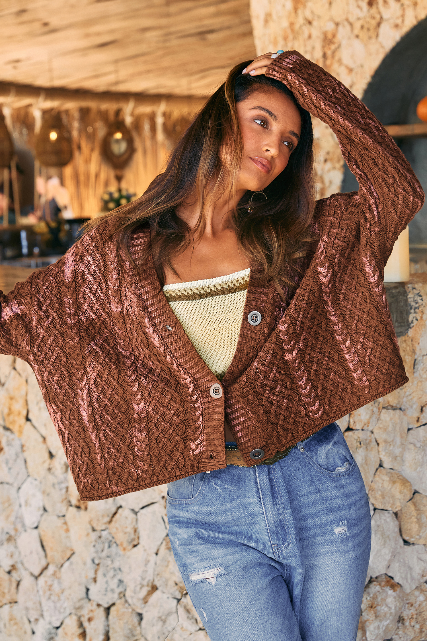 Cupshe Café Stop Brown Cardigan In Brown