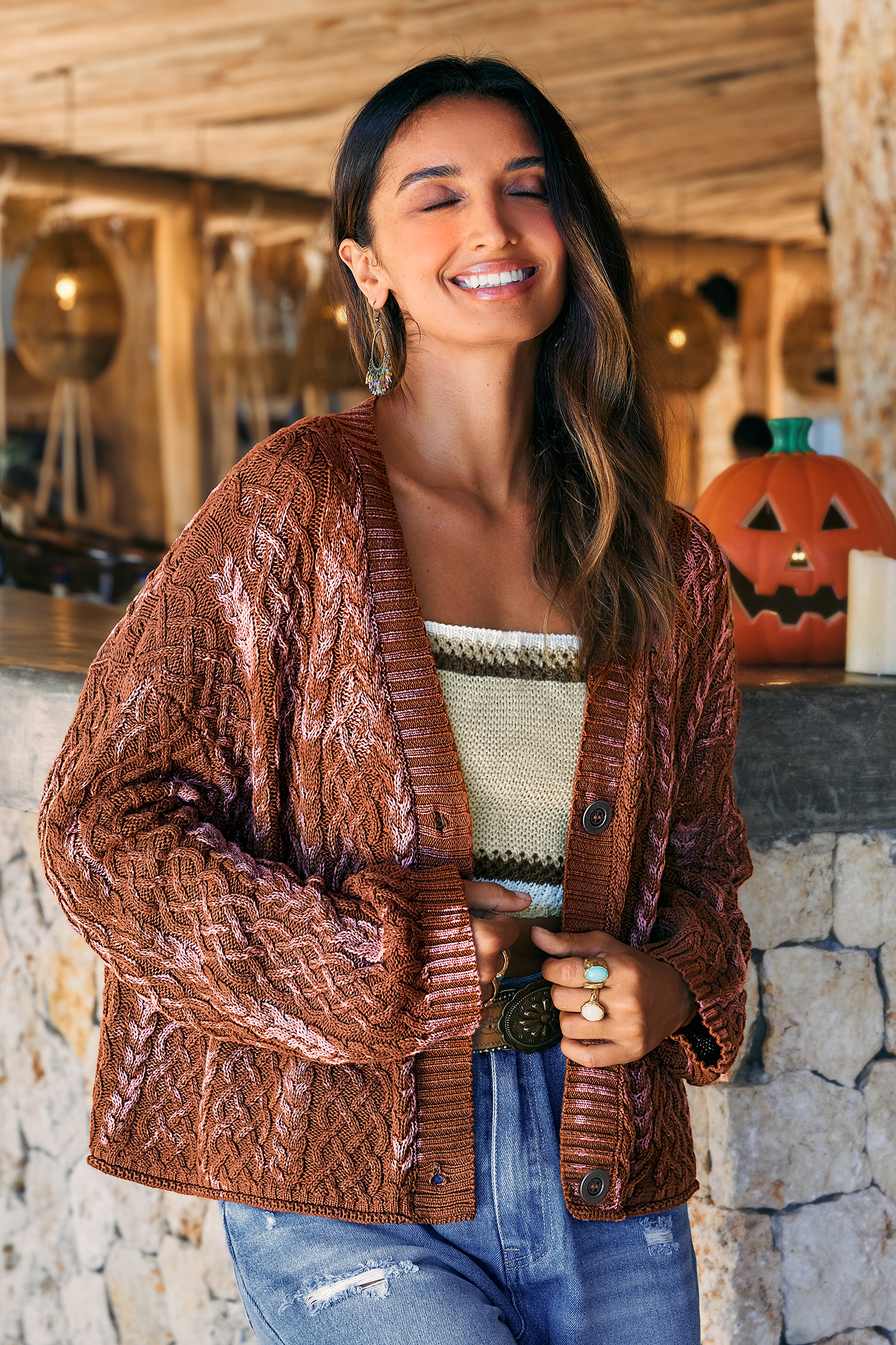 Cupshe Café Stop Brown Cardigan In Brown