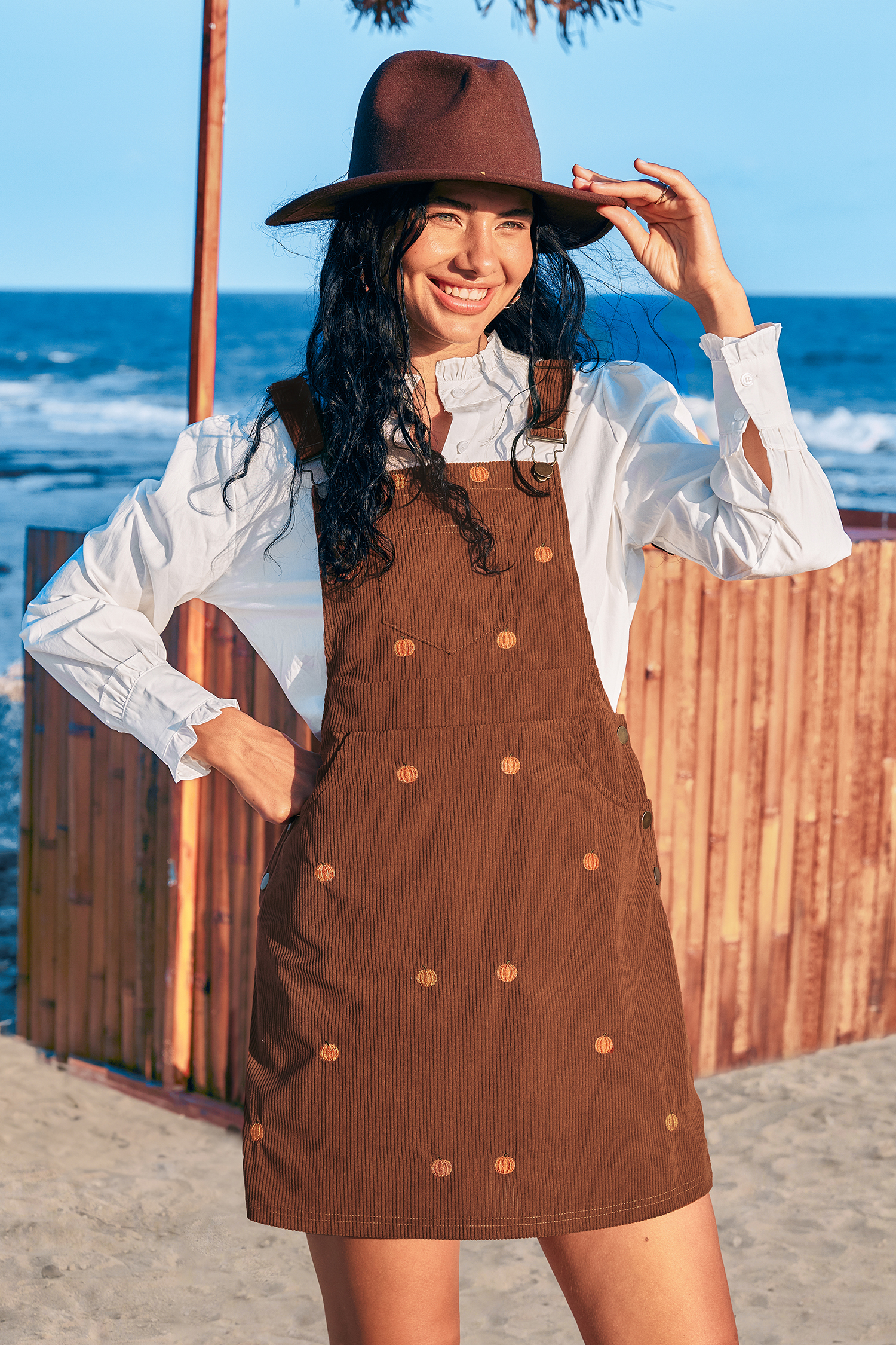 Cupshe Pumpkin Patch Brown Mini Dress - Brown,M
