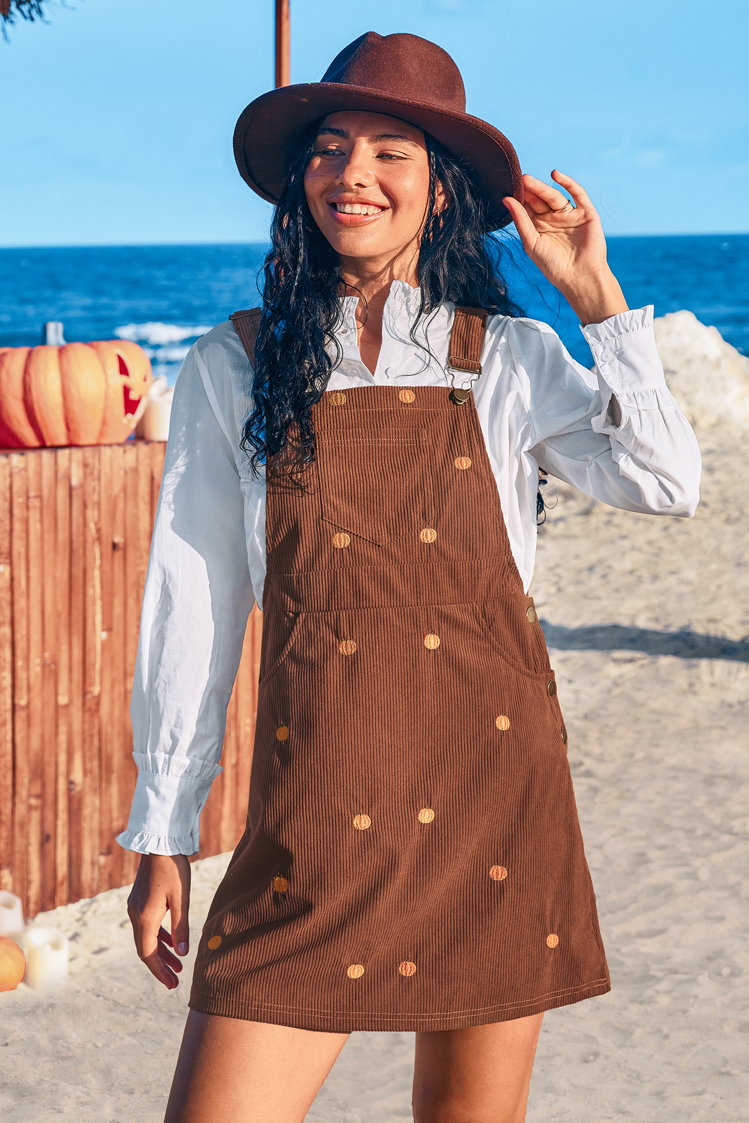 Cupshe Pumpkin Patch Brown Mini Dress In Brown