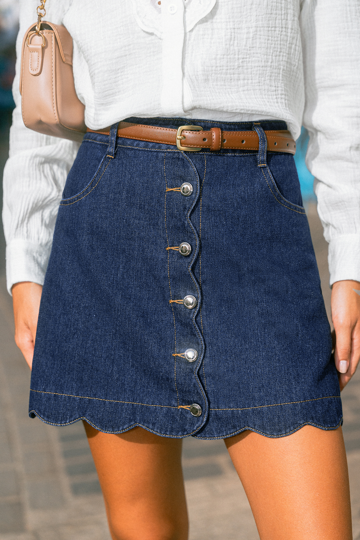 Round & Round Blue Mini Skirt