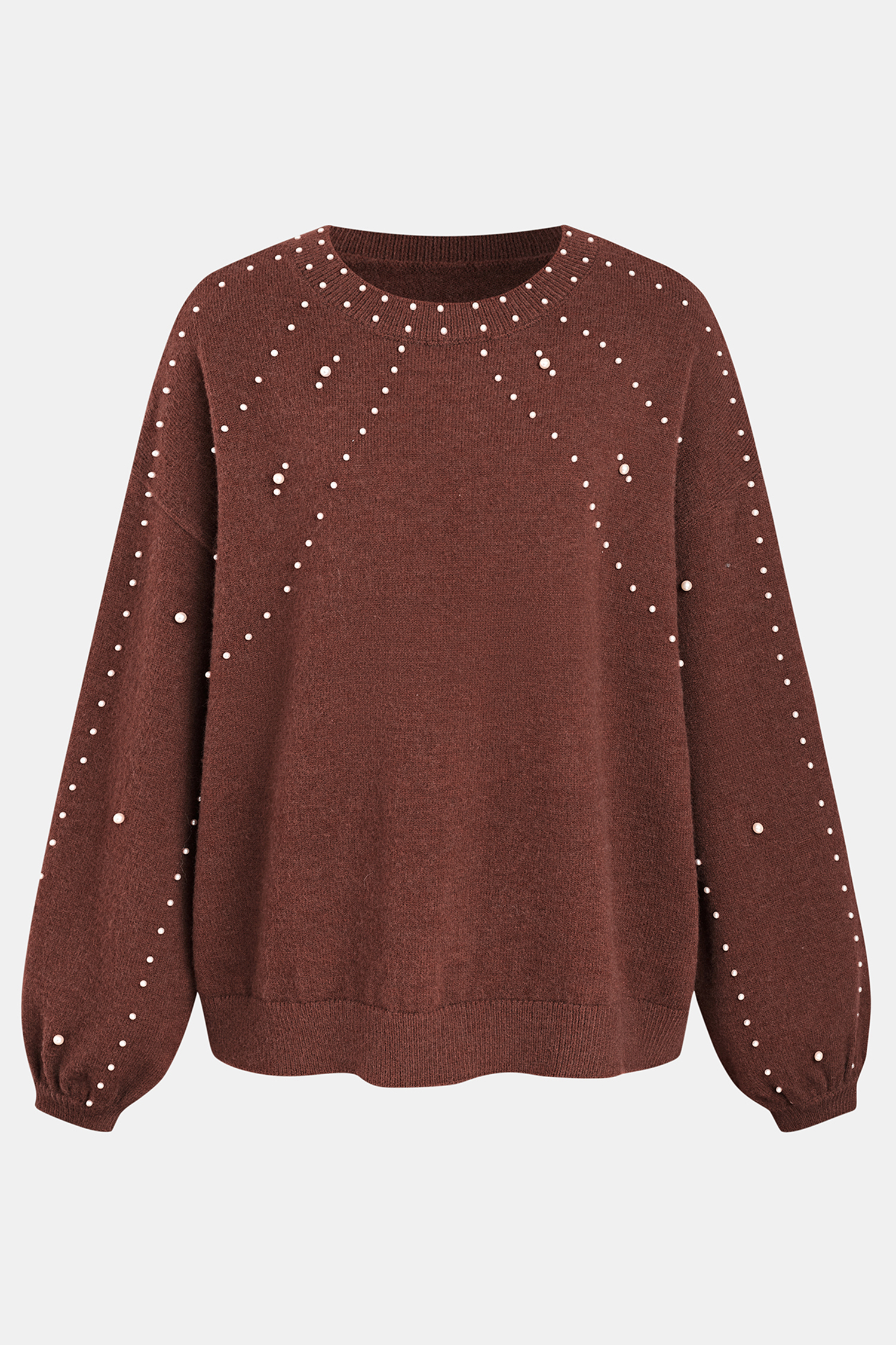 Cupshe Lustrous Edge Brown Sweater