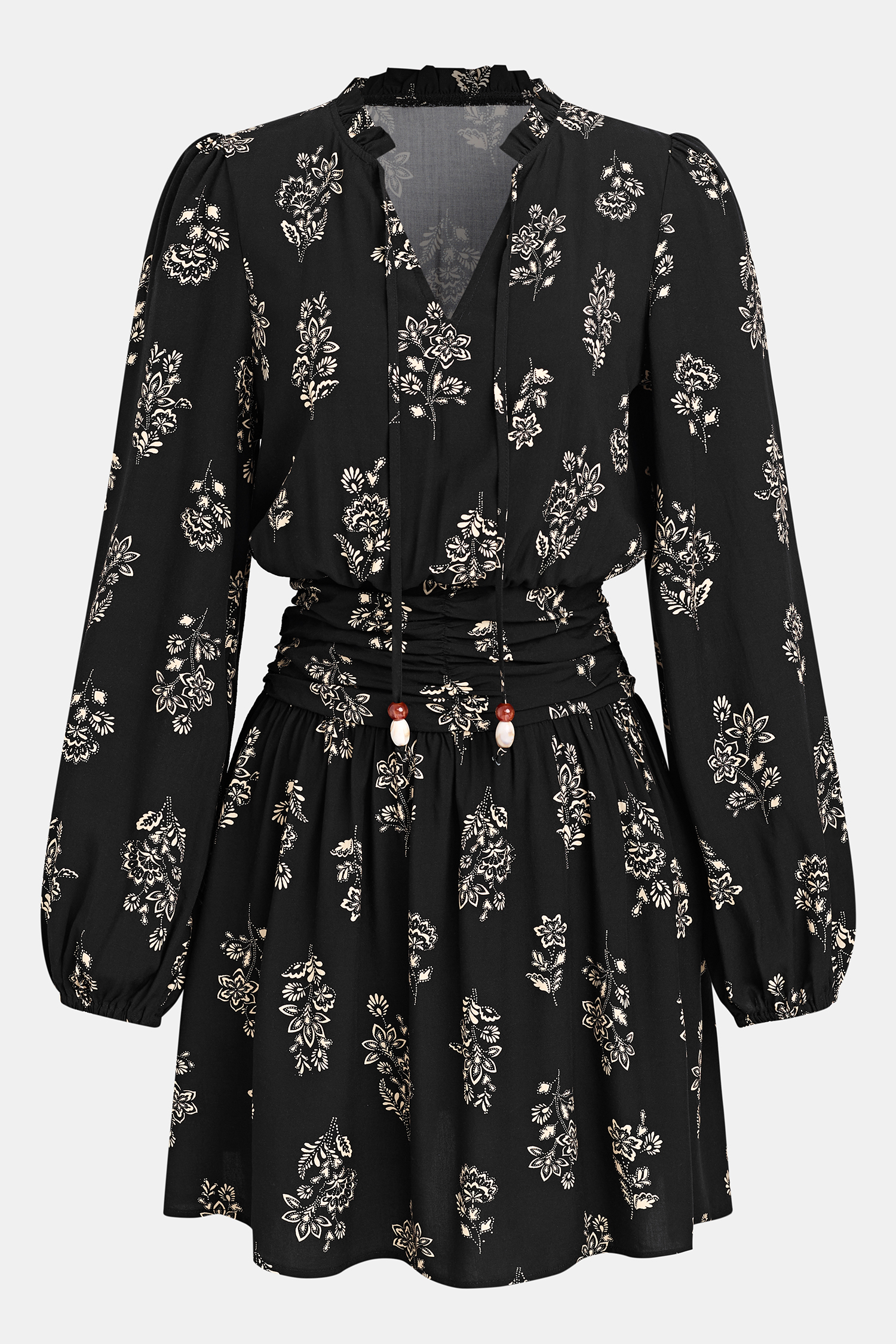 Cupshe Enchanted Evening Floral Mini Dress In Black