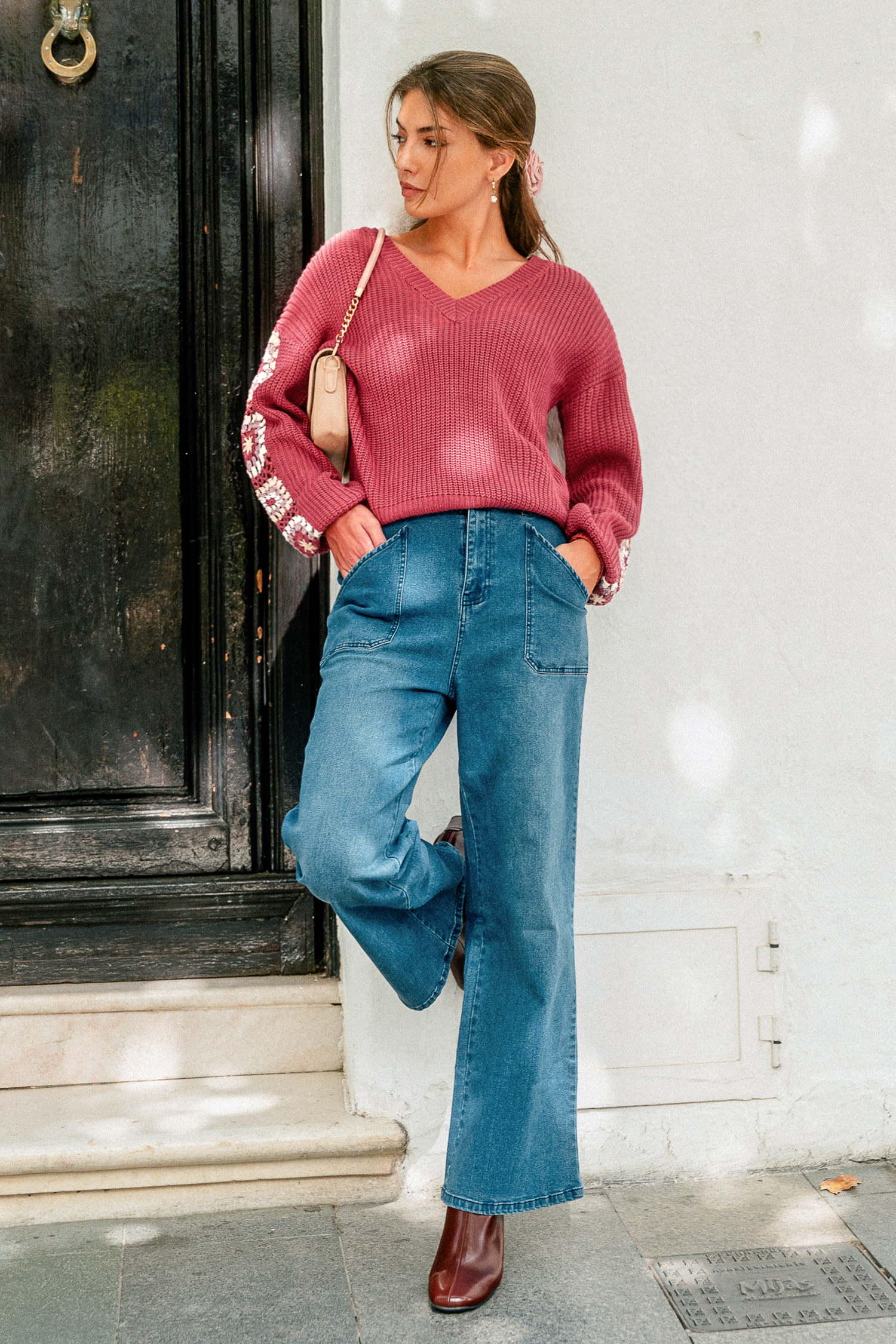 Cupshe Wildflower Crochet Pink Sweater In Pink