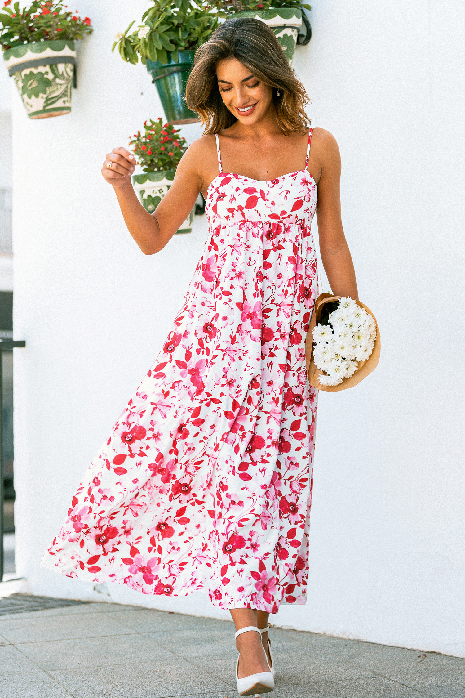 Cupshe Scarlet Meadow Floral Maxi Dress In Pink