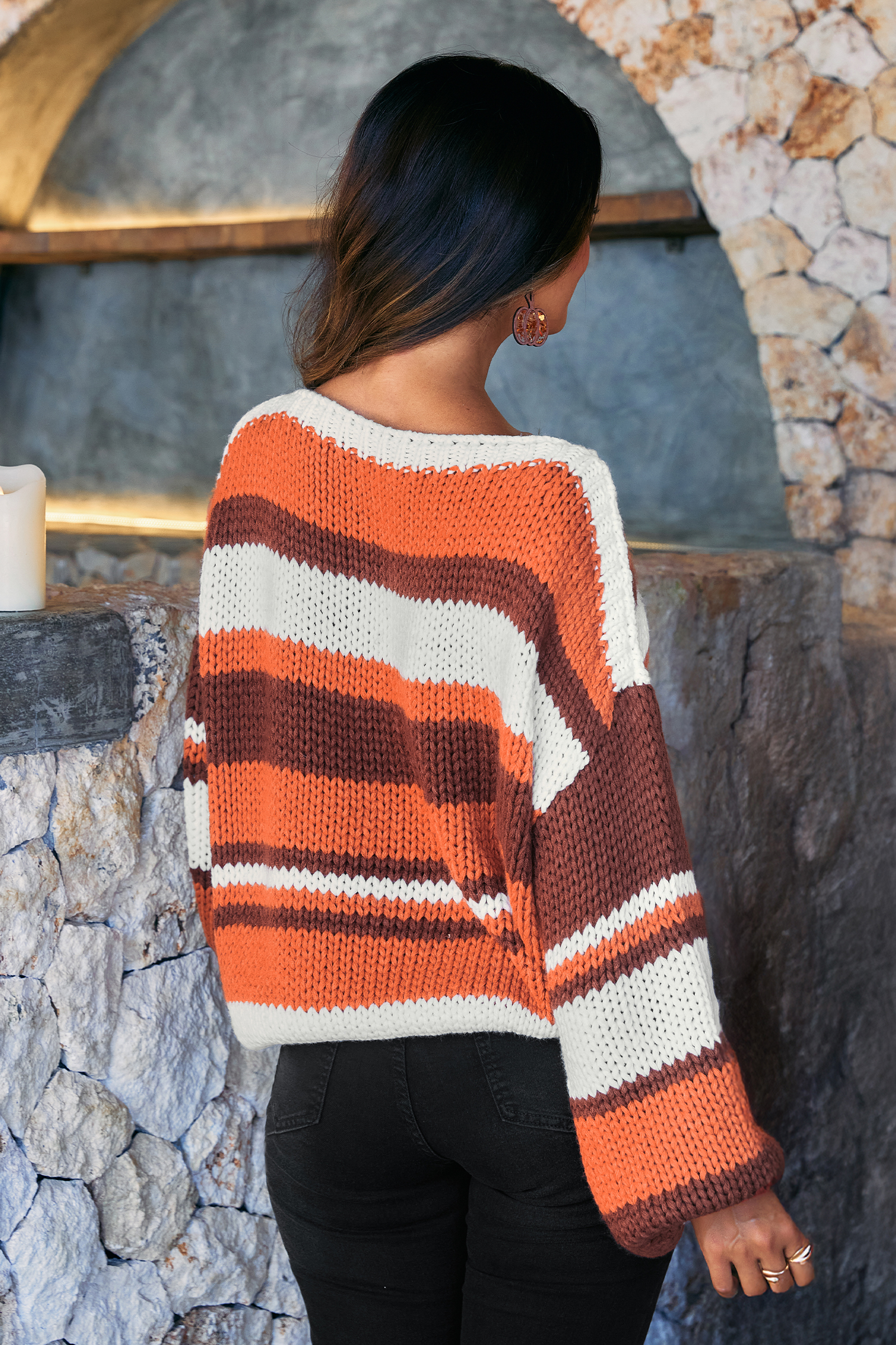 Cupshe Cozy Day Striped Sweater In Multi