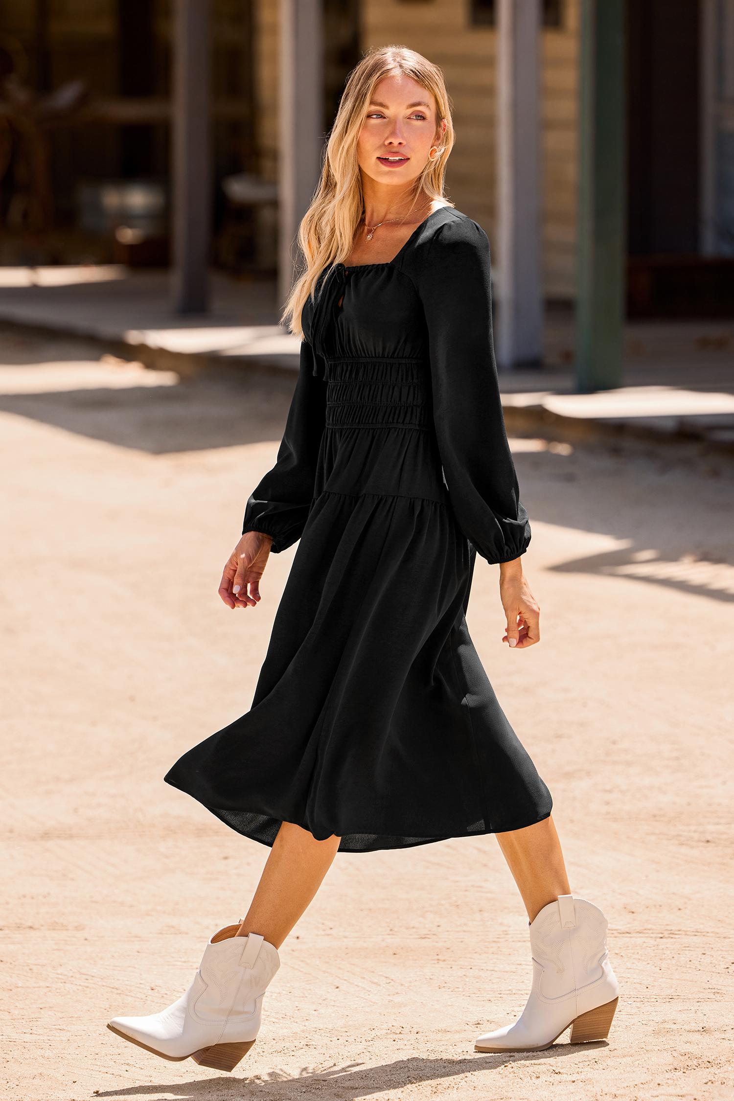 Cupshe Daisy Chain Black Maxi Dress In Black