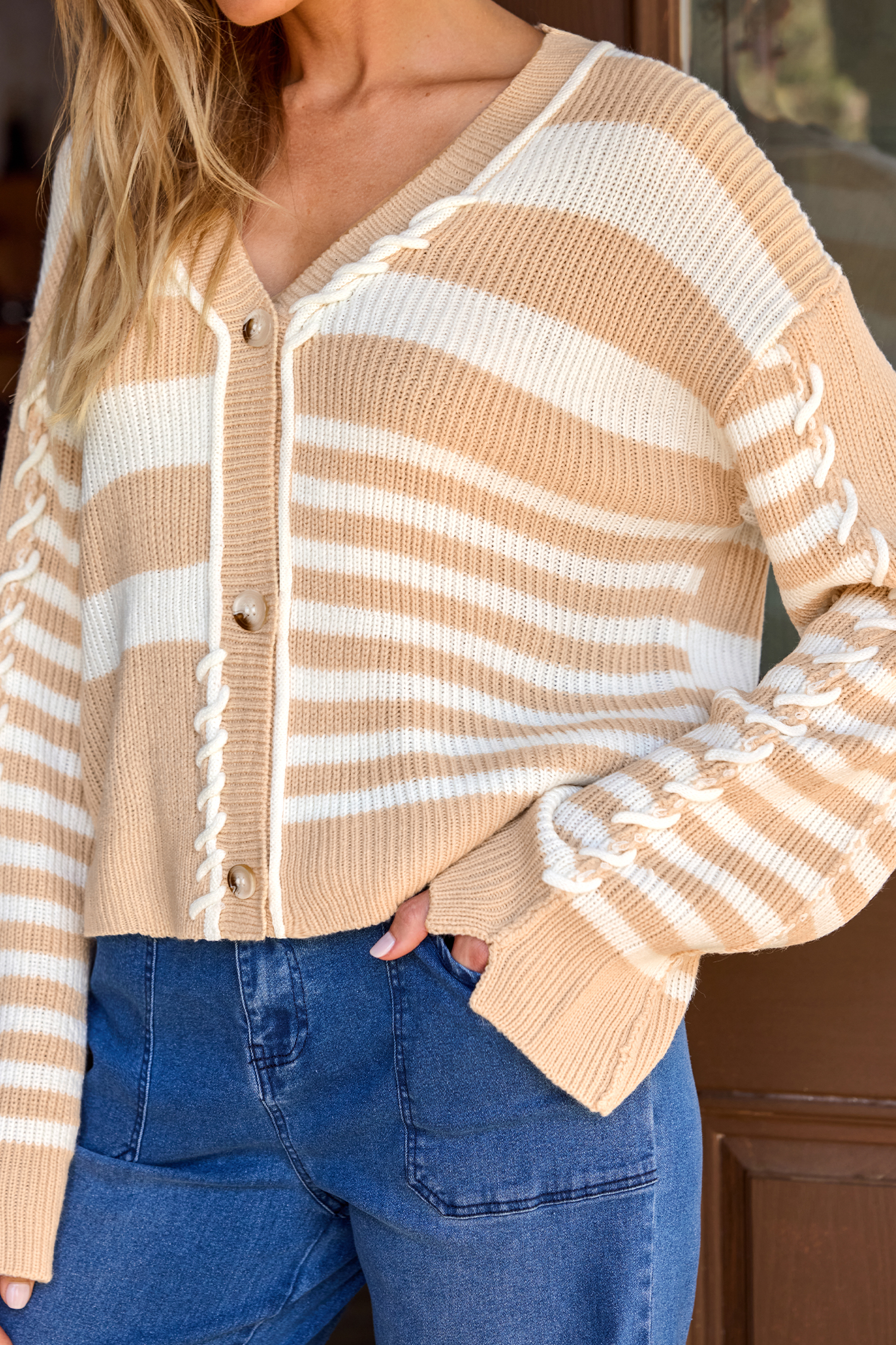Cream & Sugar Striped Cardigan