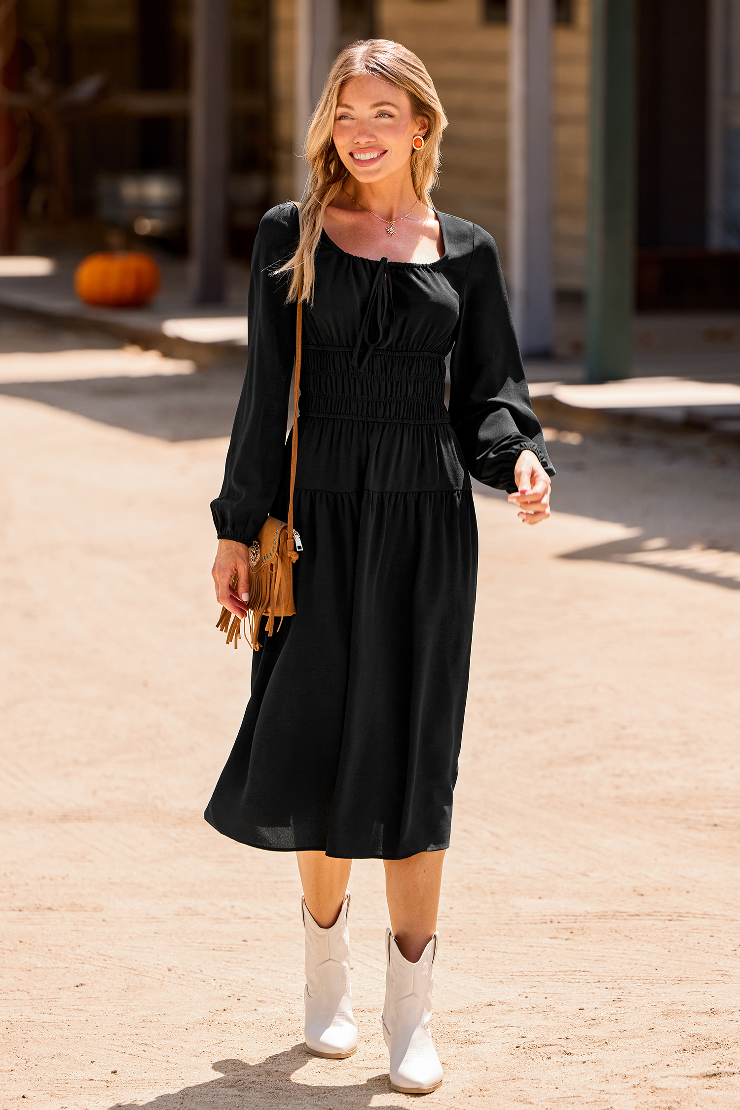 Cupshe Daisy Chain Black Maxi Dress In Black