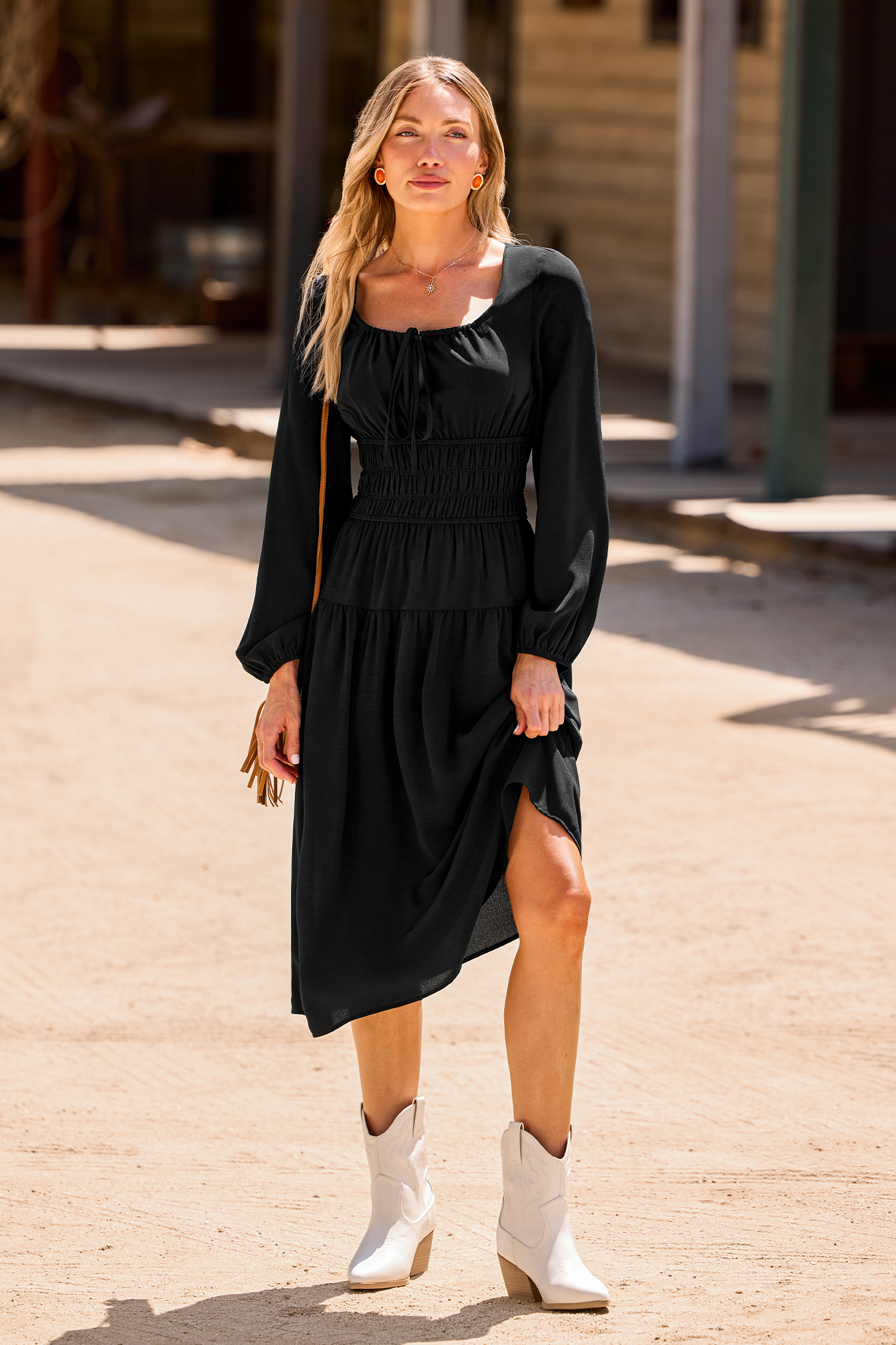 Cupshe Daisy Chain Black Maxi Dress In Black