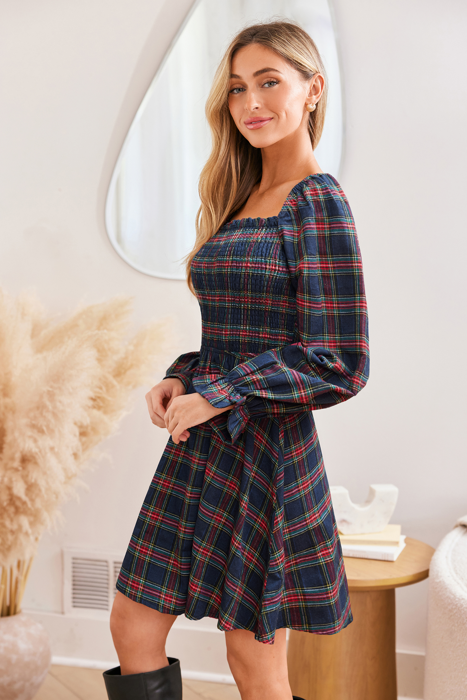 Heritage Hues Plaid Mini Dress