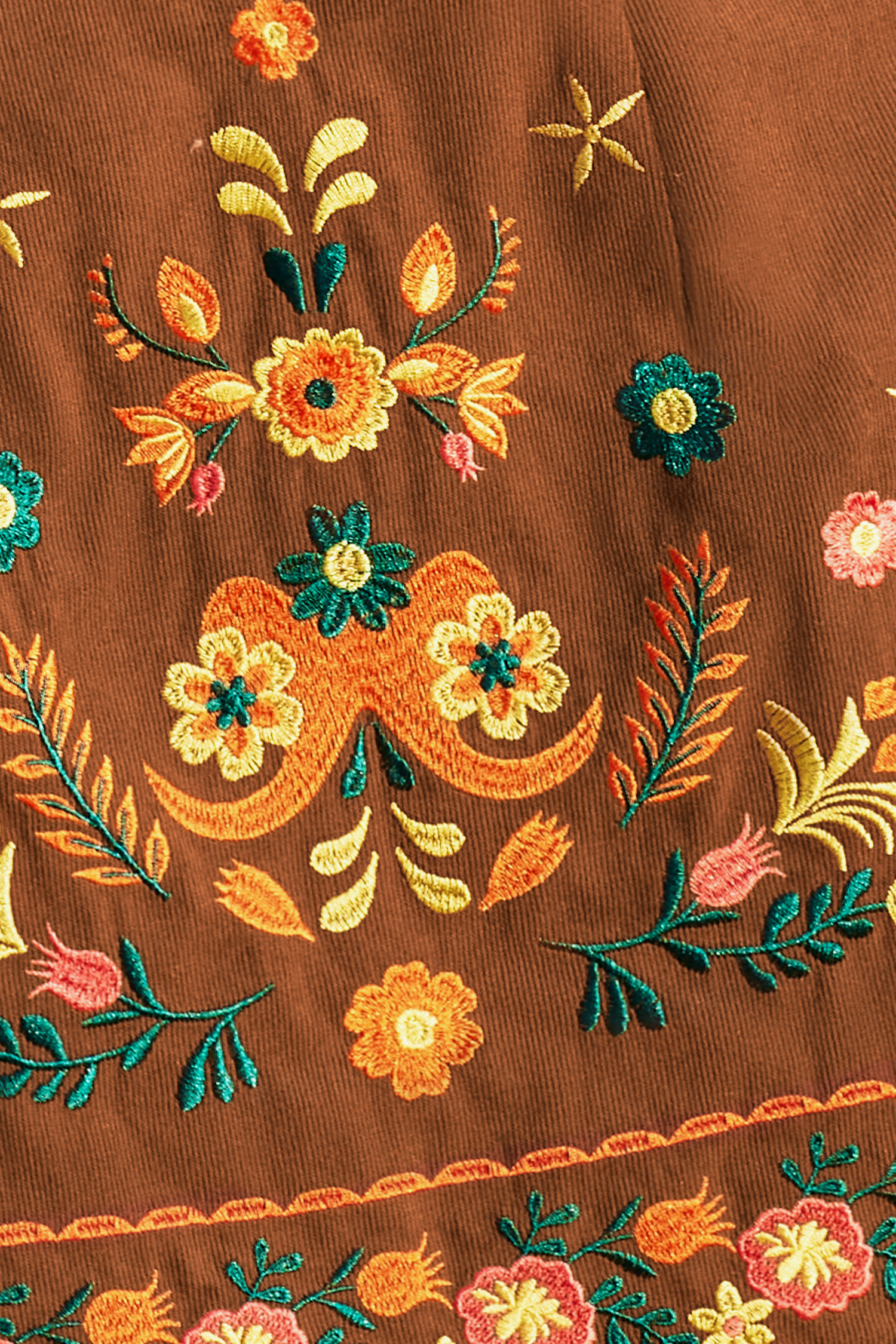 Cupshe Floral Frontier Brown Mini Skirt