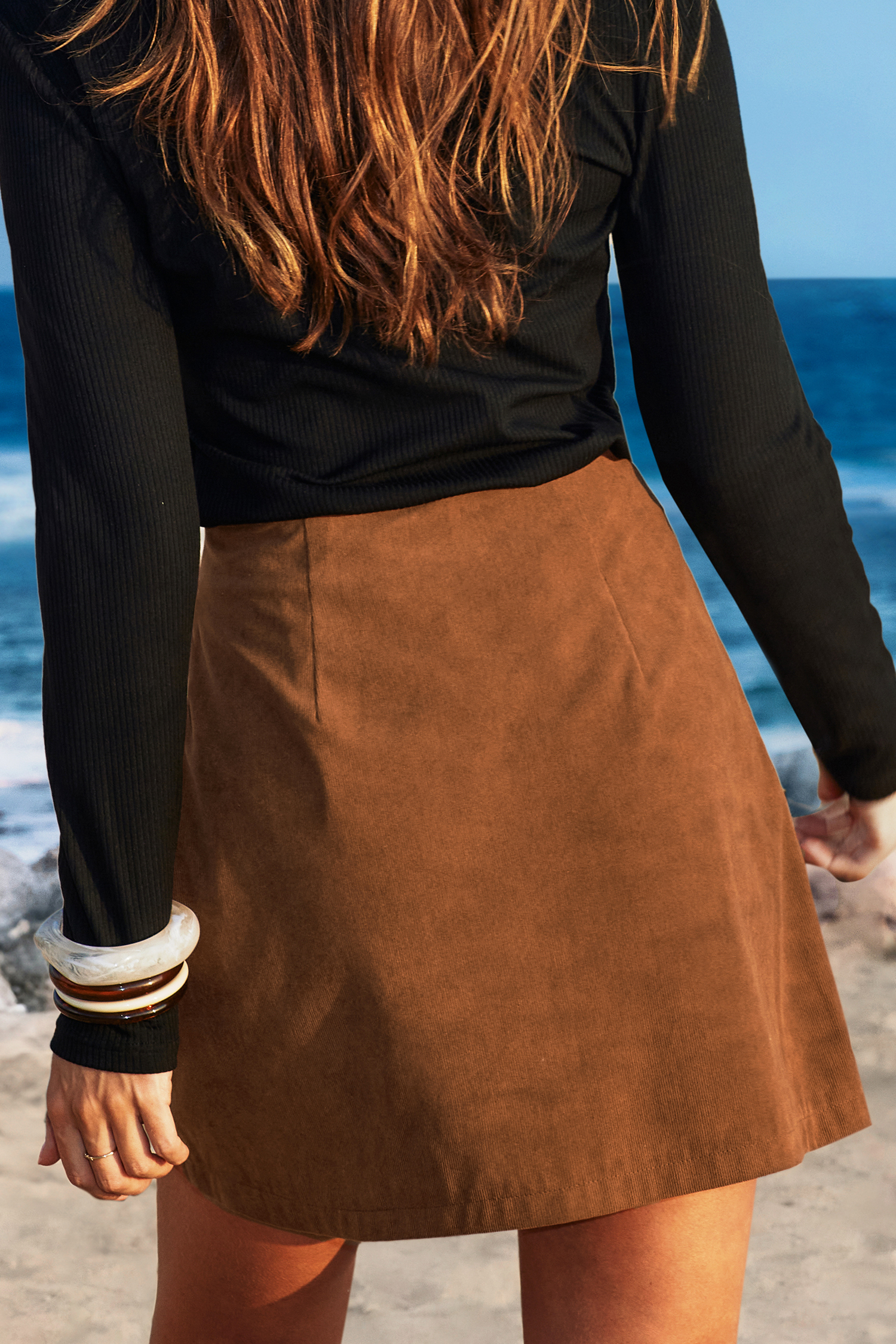 Cupshe Floral Frontier Brown Mini Skirt