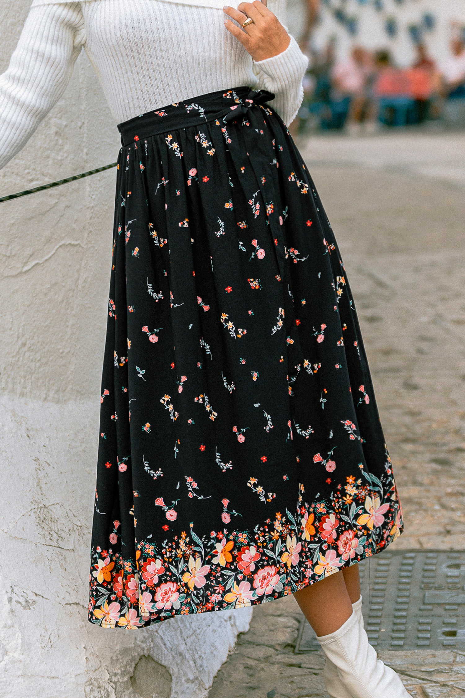Cupshe Shadow Blossom Floral Maxi Skirt