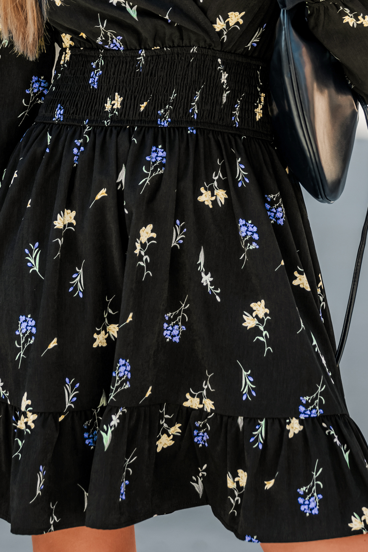 Cupshe Just Bloomed Floral Mini Dress In Black